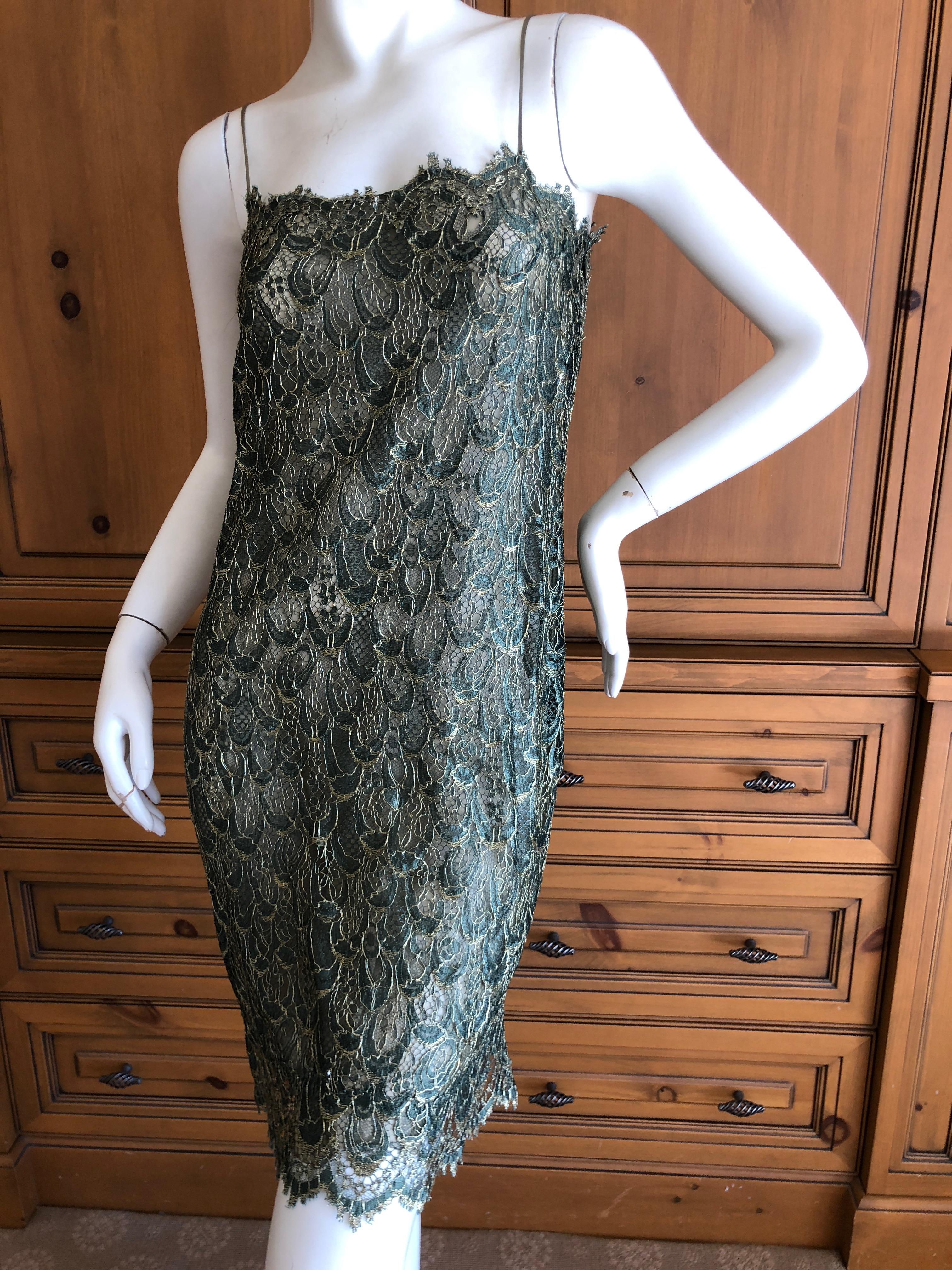 Valentino Vintage Guipure Lace Cocktail Dress with devore velvet over dress / jacket

This is such a charming piece.

Size 10

Bust  34