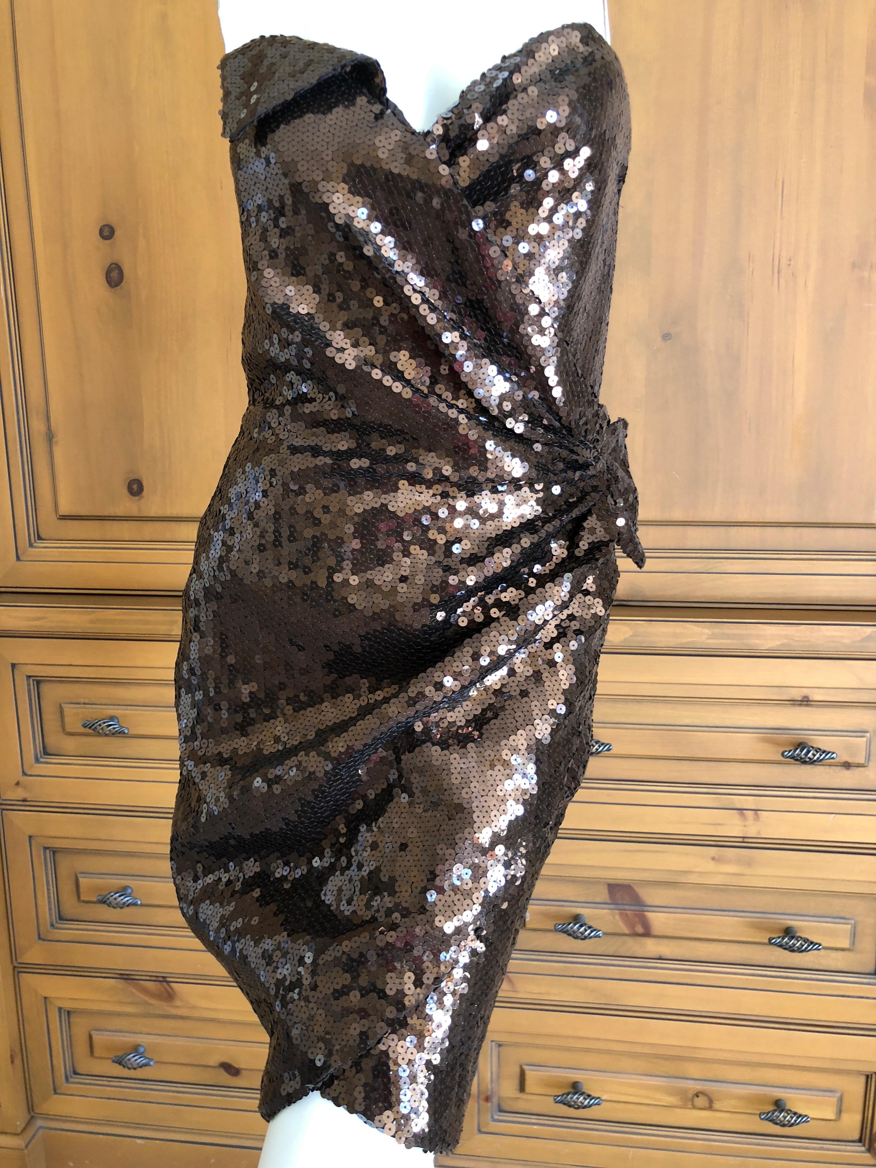 Thierry Mugler 1980's Sequin Strapless Cocktail Dress Deadstock Unworn w Tags For Sale 2