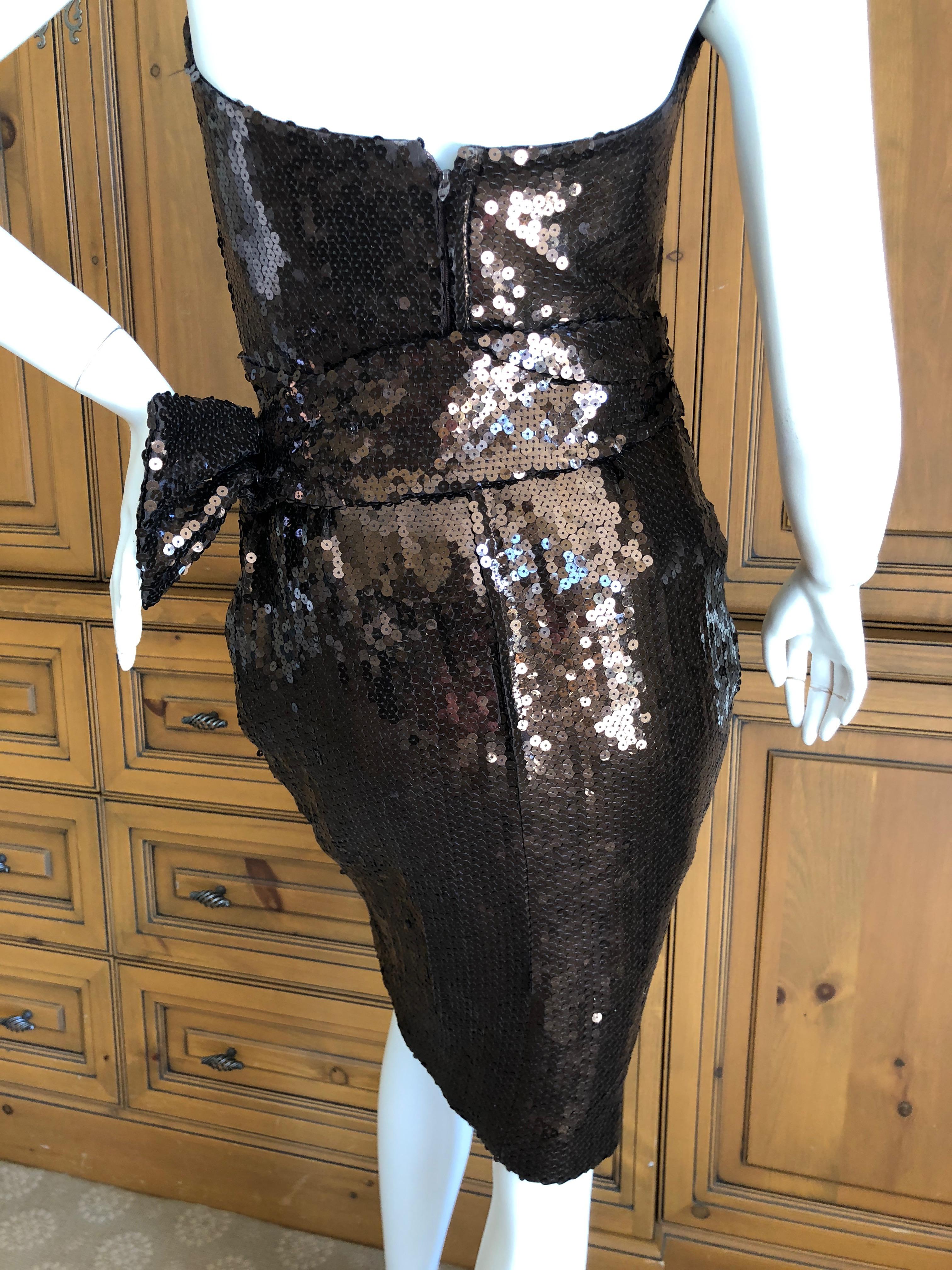 Thierry Mugler 1980's Sequin Strapless Cocktail Dress Deadstock Unworn w Tags In New Condition For Sale In Cloverdale, CA