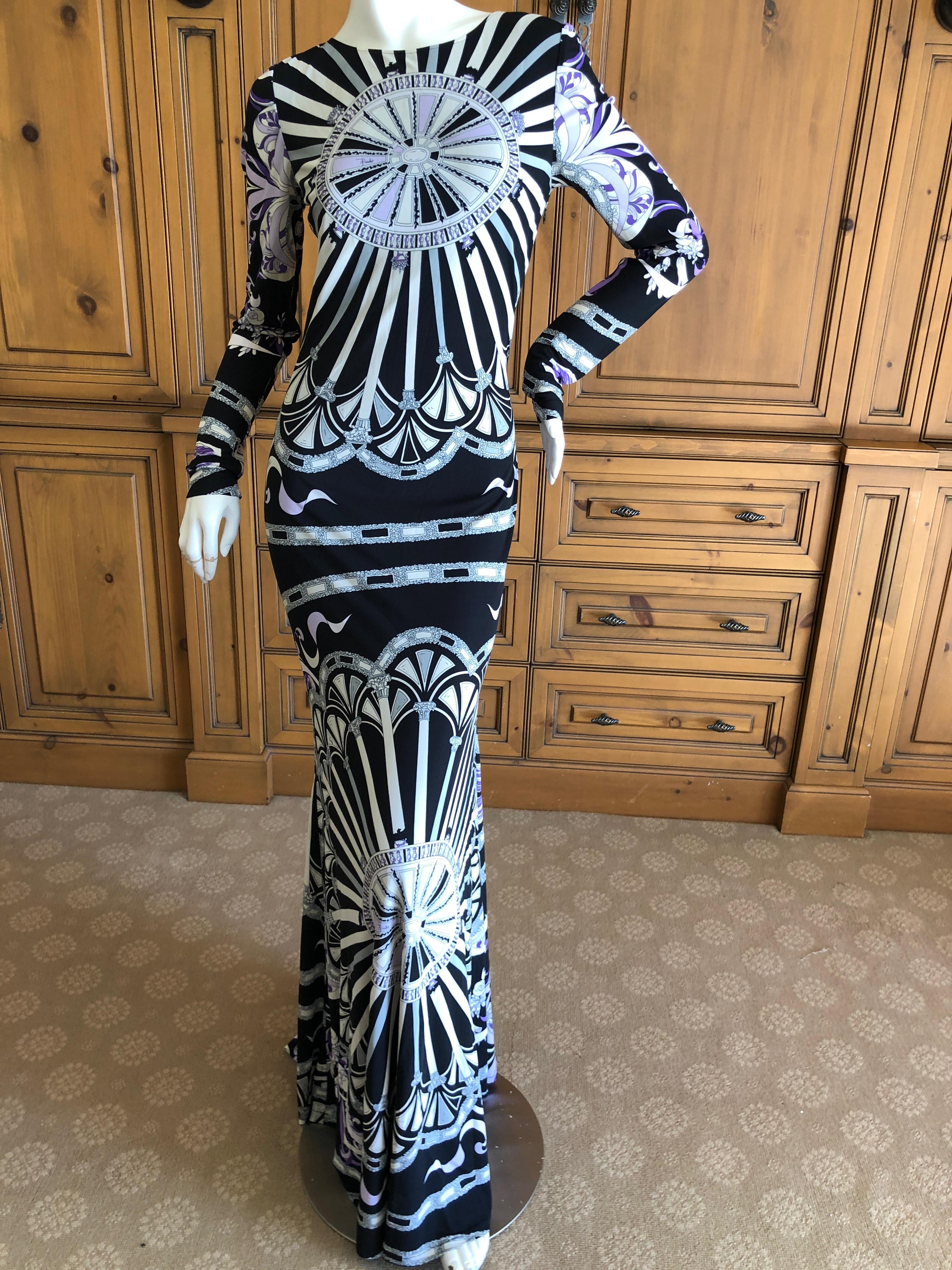 Emilio Pucci Long Evening Dress with Cut Out Back in hard to find size 44
Bust 38