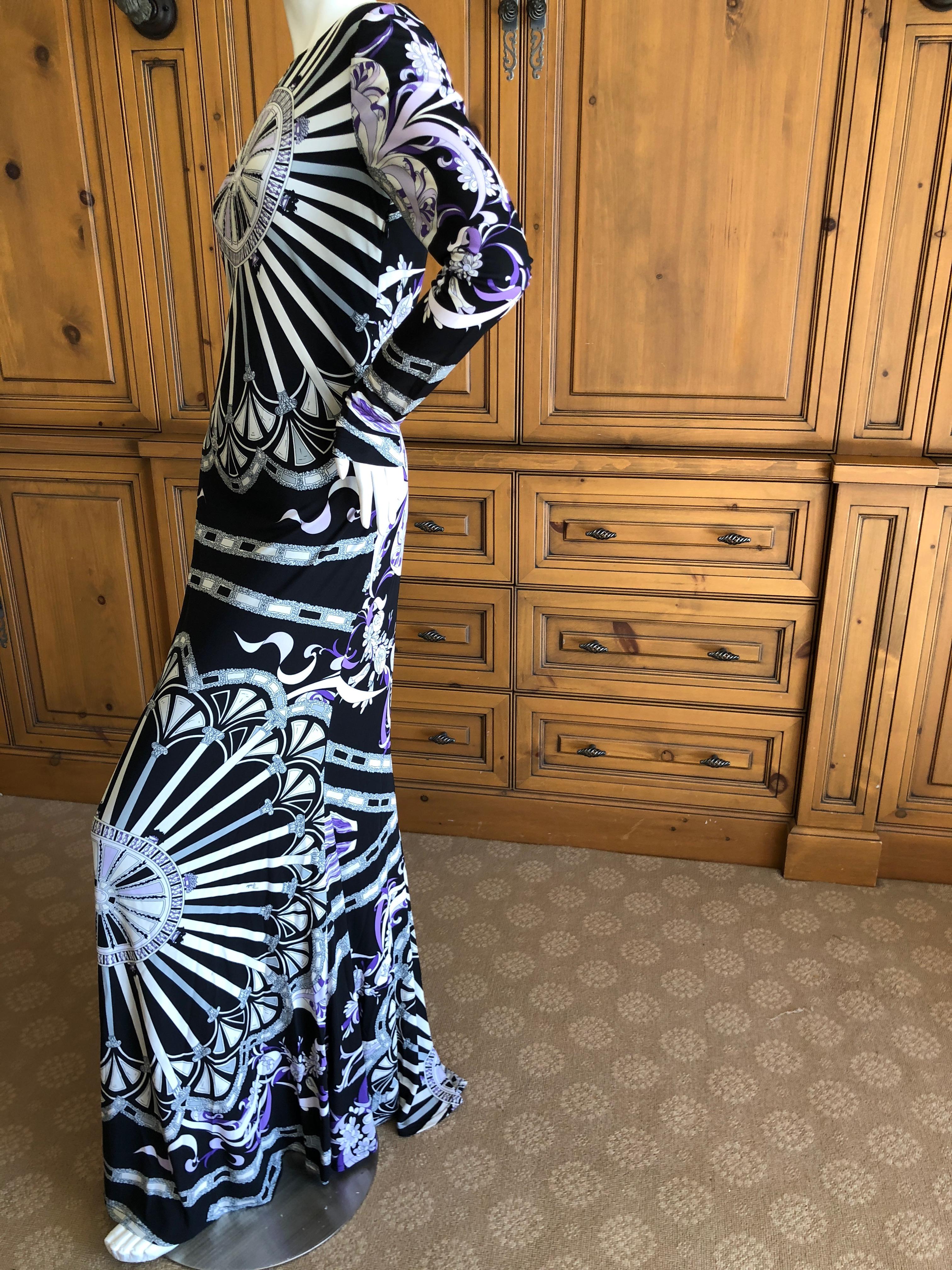 Emilio Pucci Long Evening Dress with Cut Out Back Size 44 For Sale 1