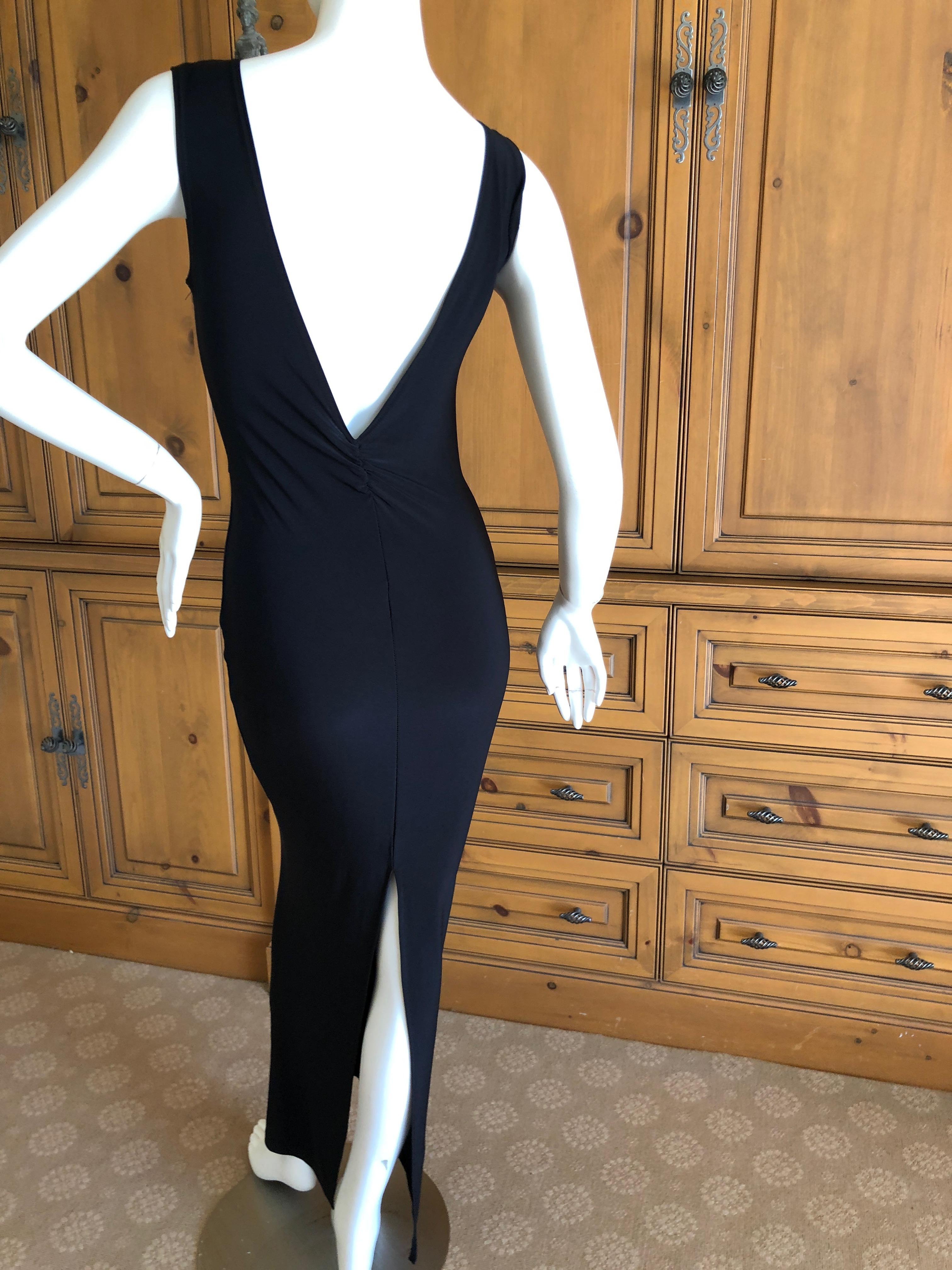  Versace Jeans Couture Plunging Velvet Trim Black Column Dress w Corset Lacing
Size M
Bust 36