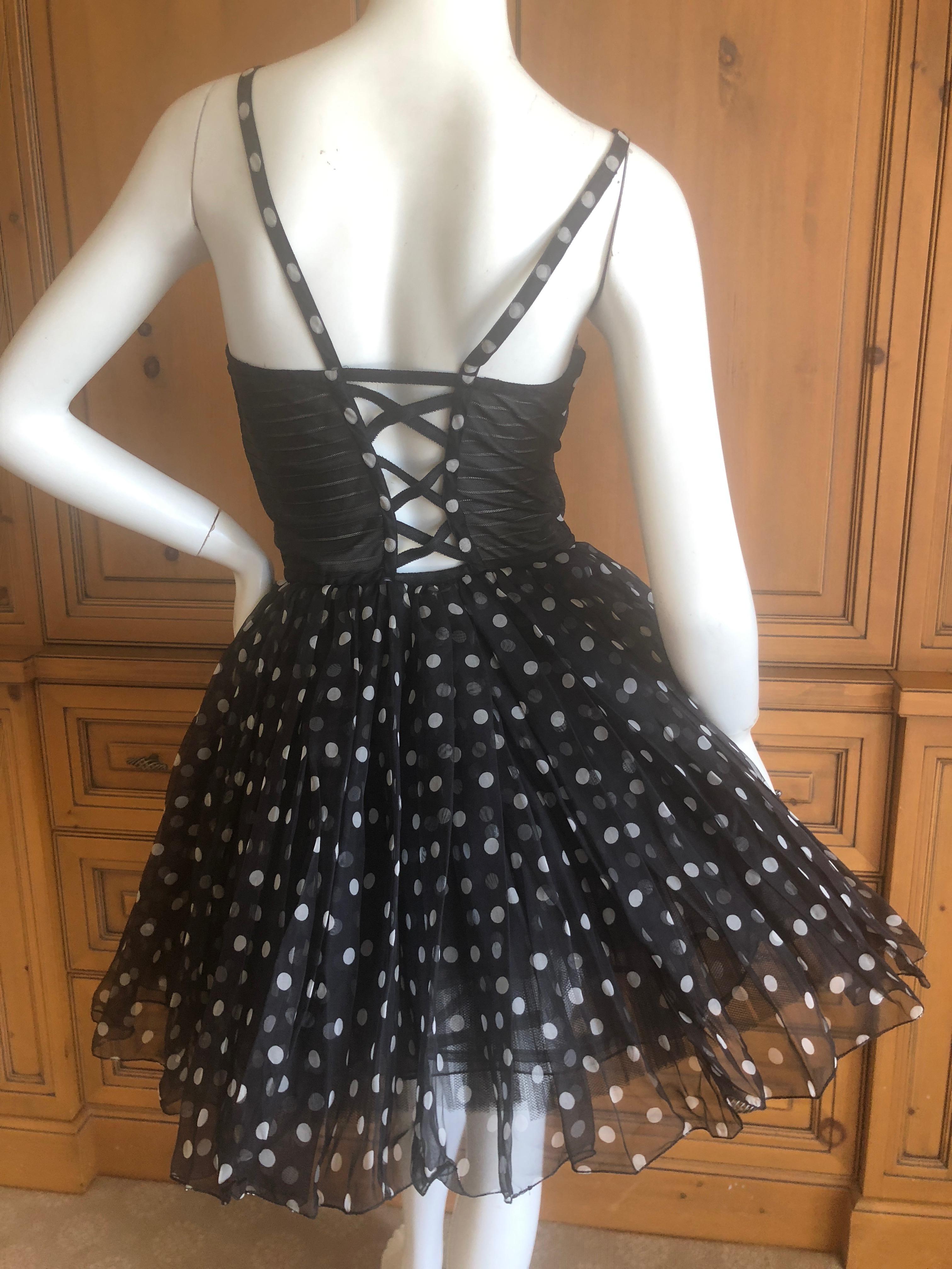 Christian Dior Gianfranco Ferre Numbered Demi Couture Corset Ballerina Dress
I believe this is from 1992.
Sheer boned corset with ballerina skirt with five layers of petticoats
Size 38
Bust 34