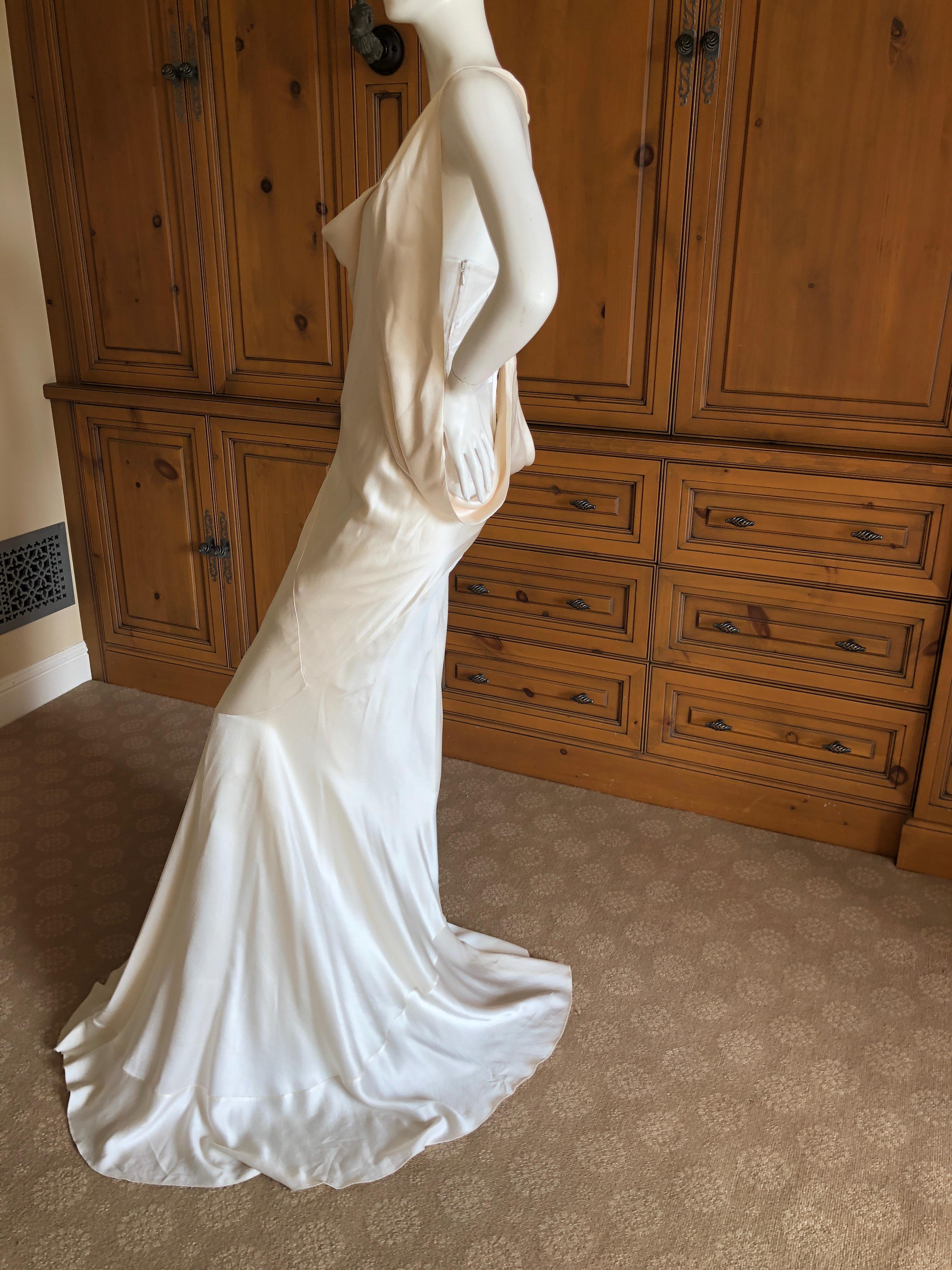 Women's  Alexander McQueen Daring Ivory Duchesse Silk Satin Evening or Wedding Dress