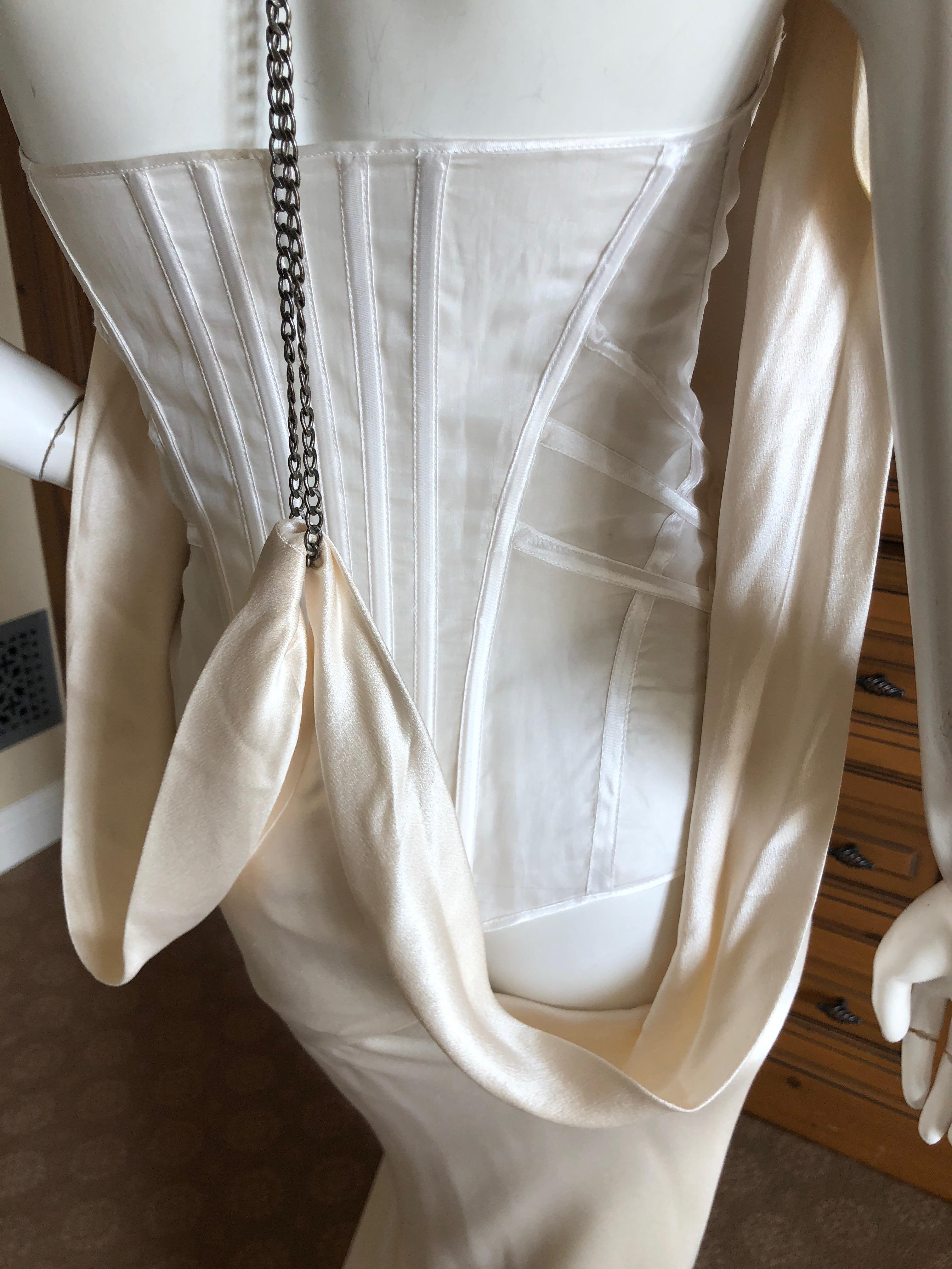 Alexander McQueen Daring Ivory Duchesse Silk Satin Evening or Wedding Dress 2
