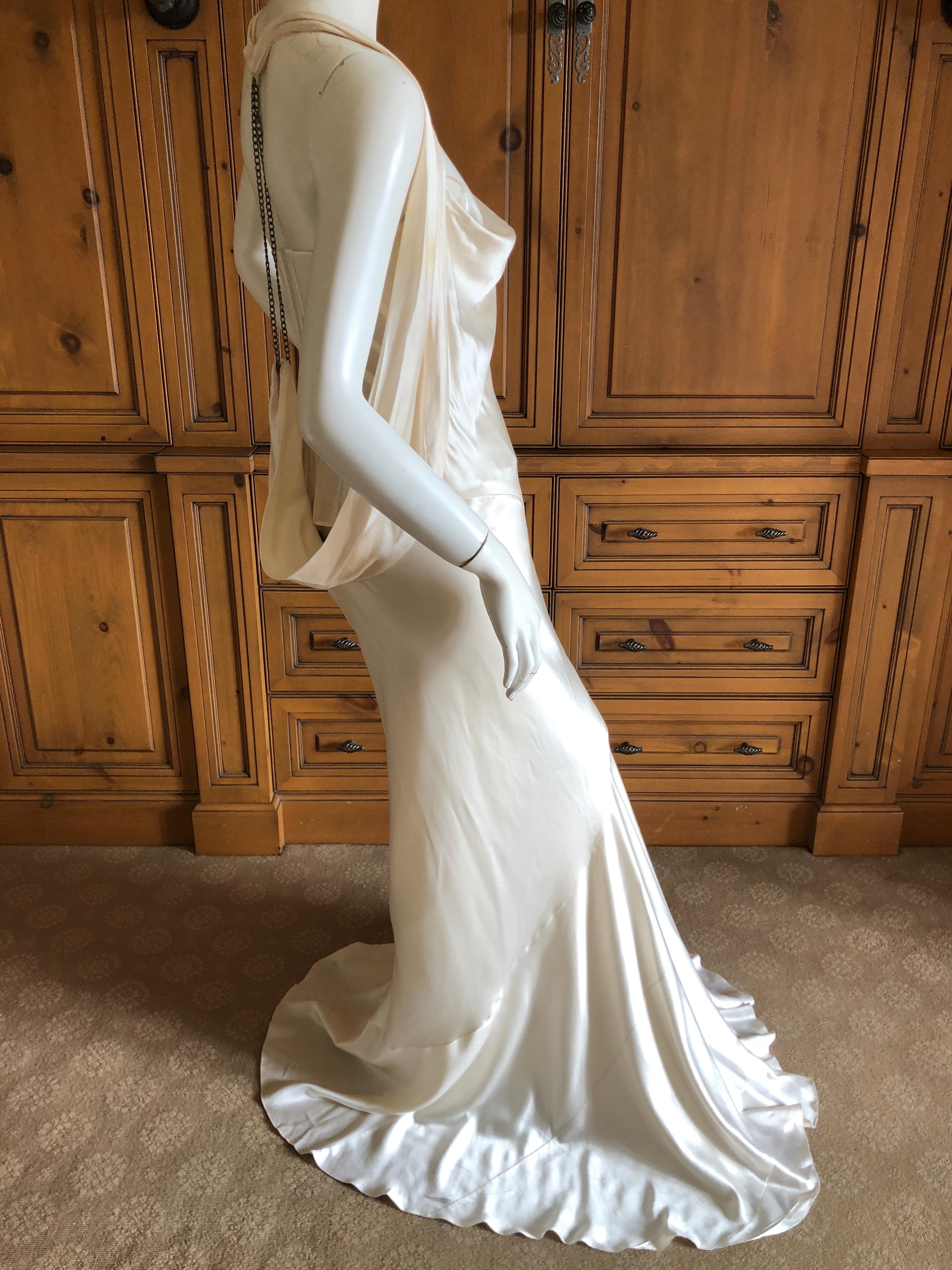  Alexander McQueen Daring Ivory Duchesse Silk Satin Evening or Wedding Dress 3