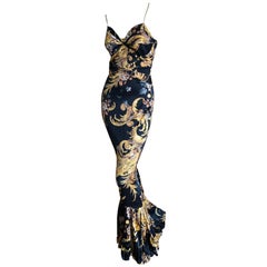 Roberto Cavalli Elegant Fishtail Mermaid Back Evening Dress for Just Cavalli 