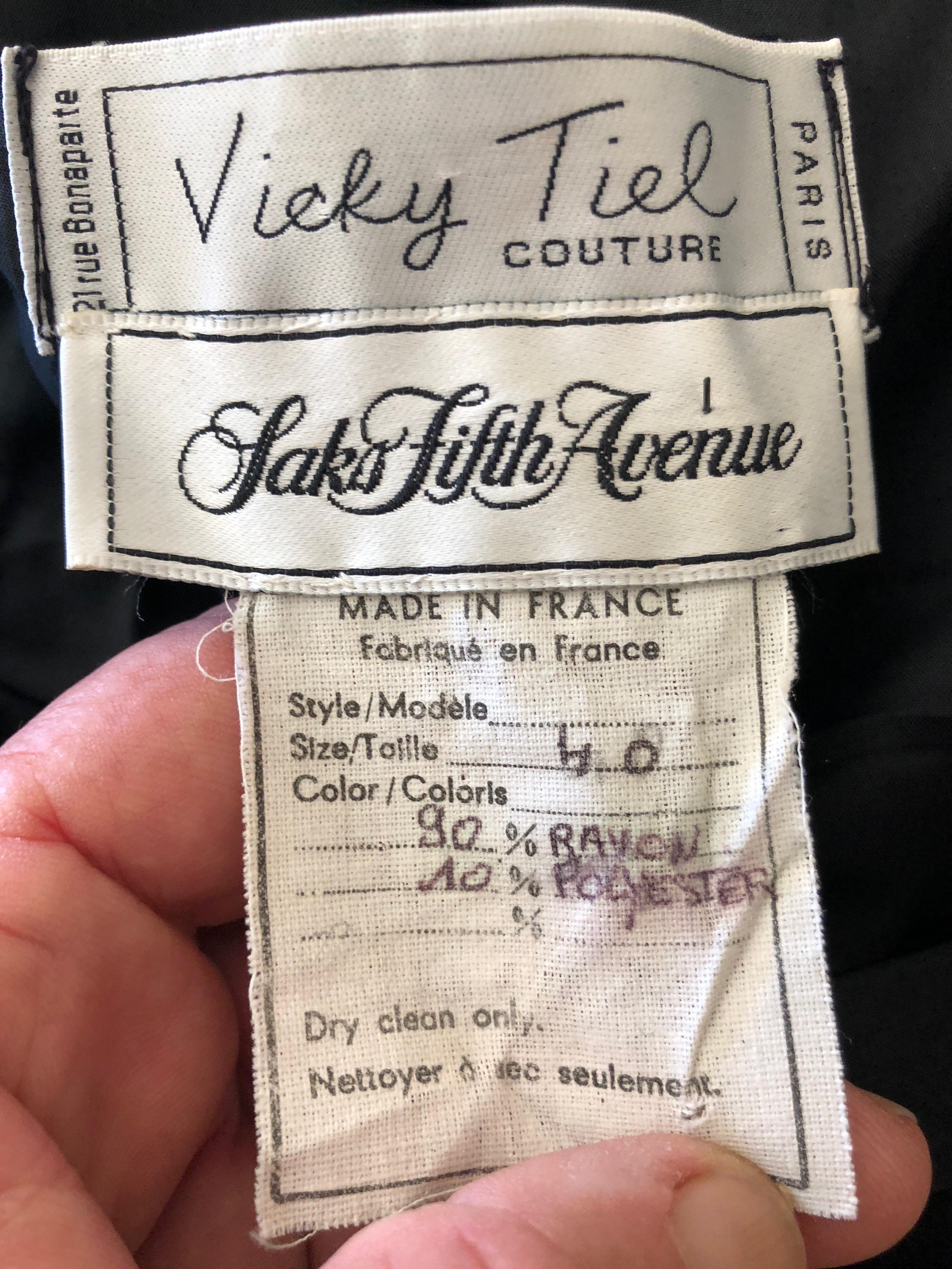 Vicky Tiel Couture Paris Saks Fifth Avenue 80's Sequin Strapless Cocktail Dress For Sale 6