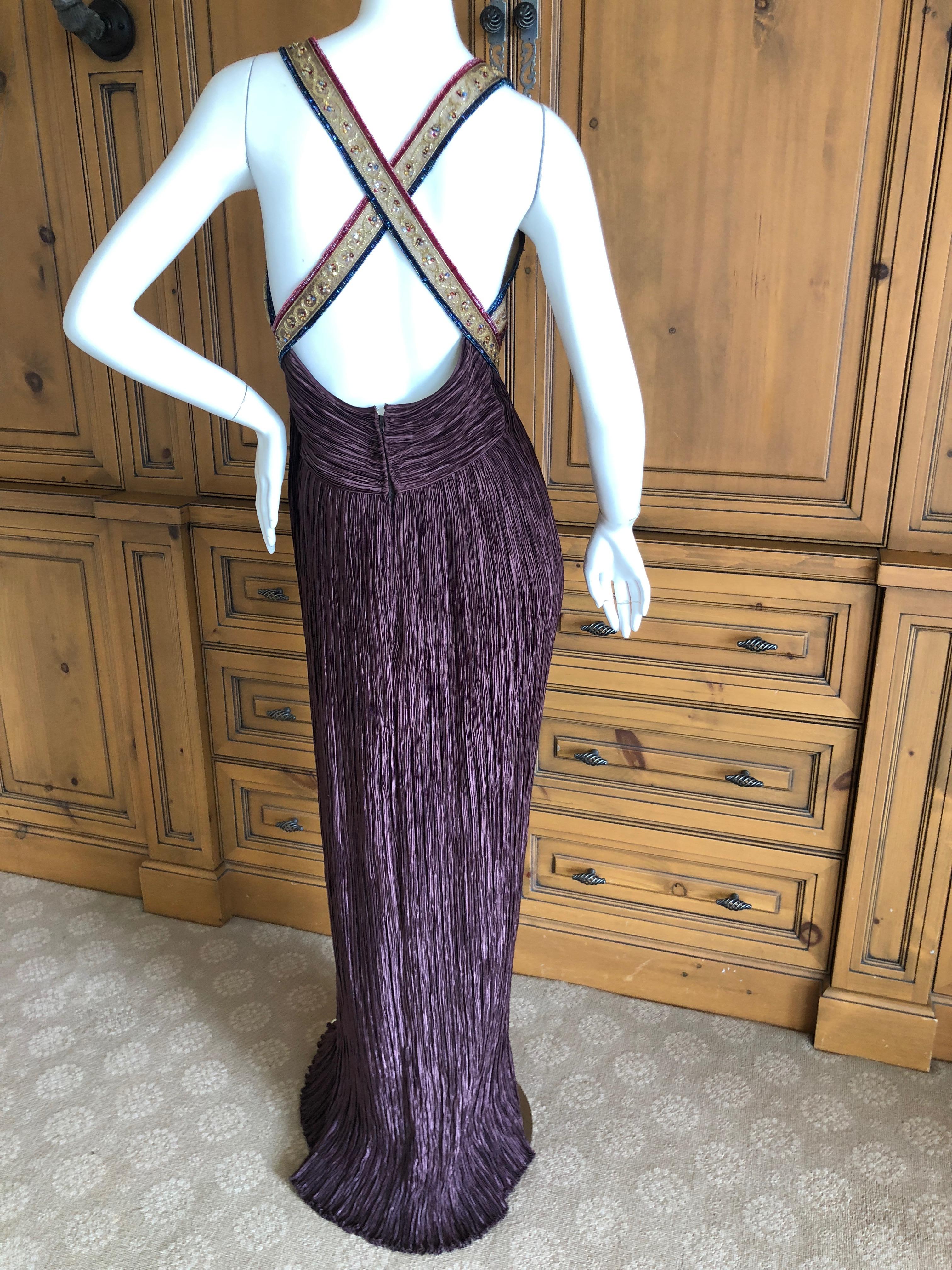 Mary McFadden Couture for Neiman Marcus Plisse Pleated Sleeveless Evening Dress 3