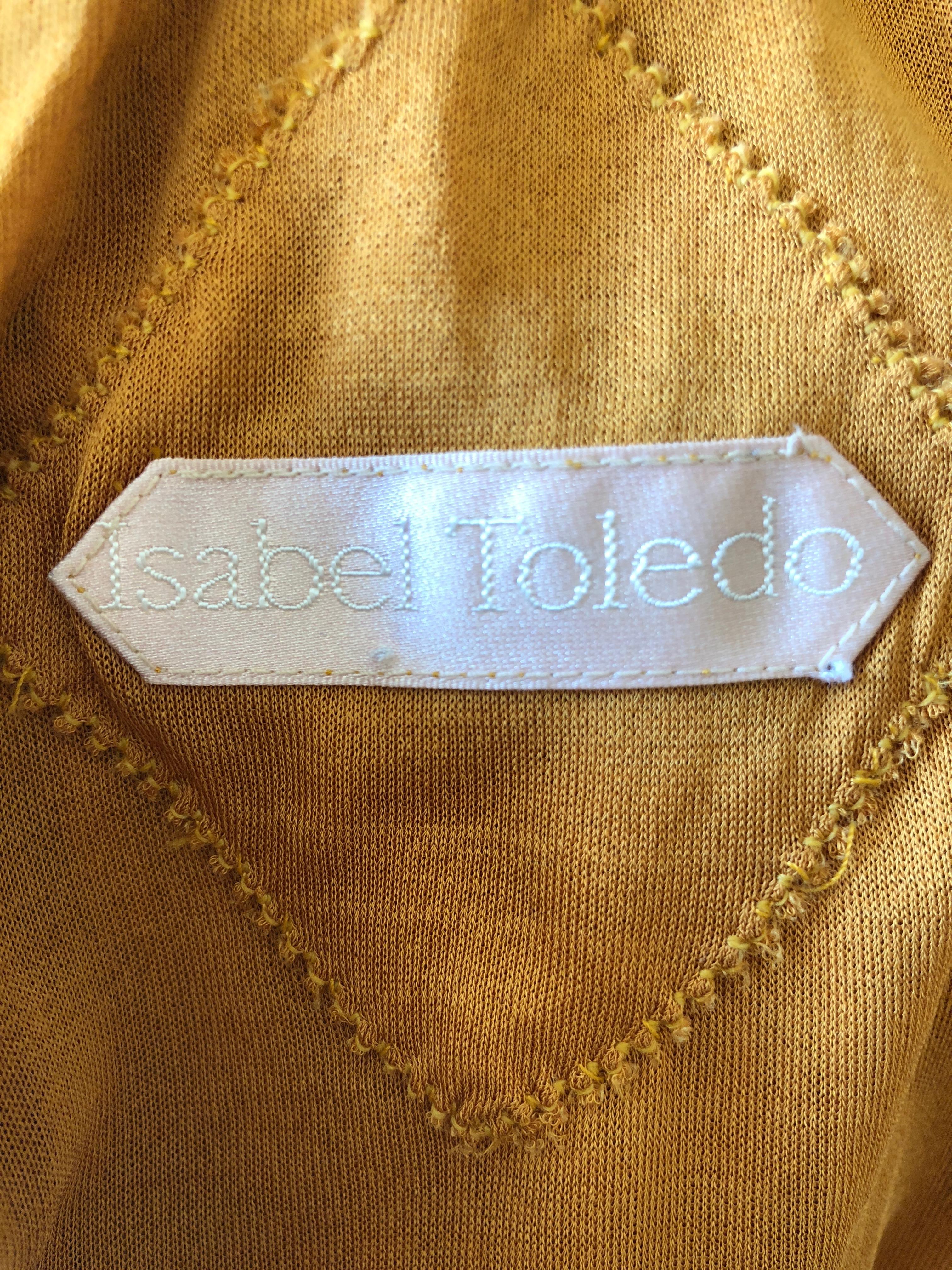 Isabel Toledo Pumpkin Plisse Pleated Silk Cocktail Mini Dress  For Sale 2