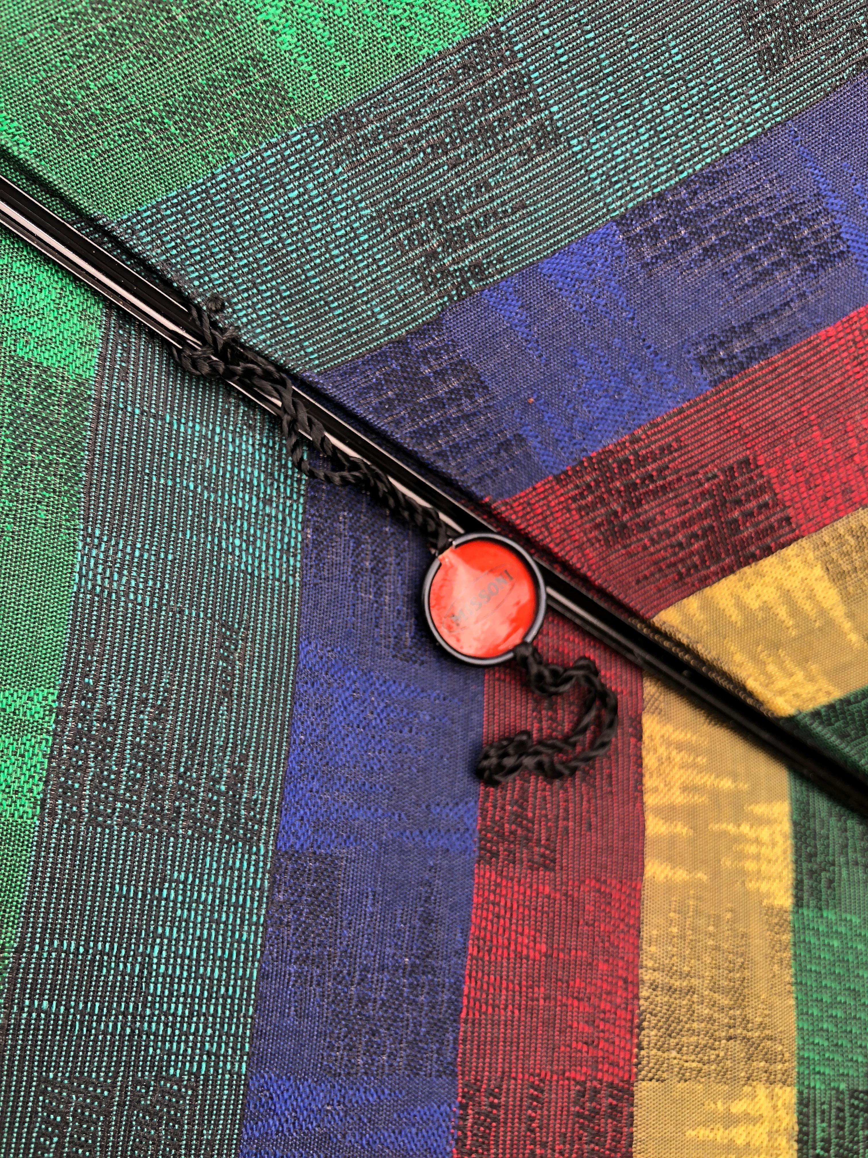 Missoni Vintage Large Wood Handled Umbrella For Sale 2