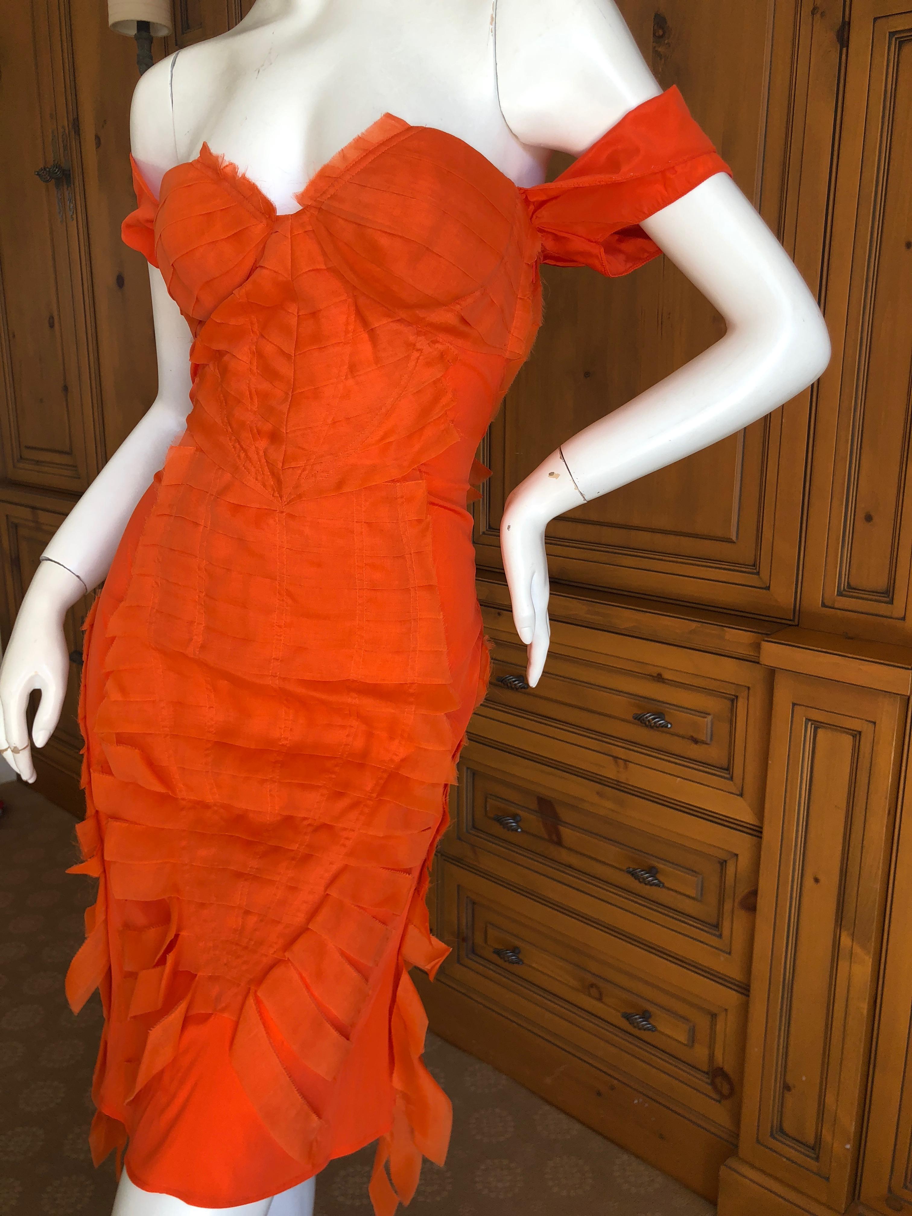 Gucci by Tom Ford 2004 Orange Ribbon Dress Tom Ford Book Piece New Tags For Sale 2