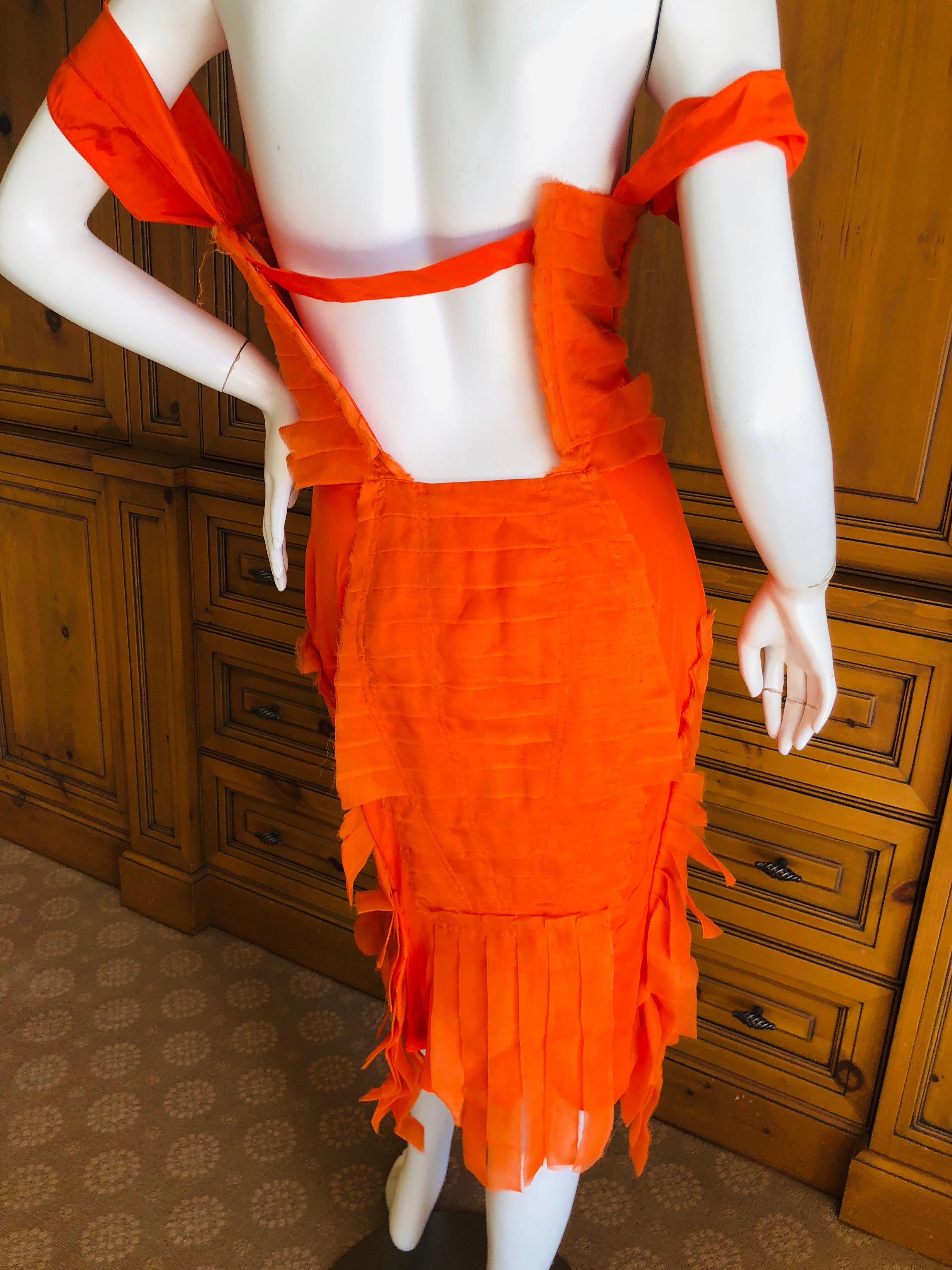 Gucci by Tom Ford 2004 Orange Ribbon Dress Tom Ford Book Piece New Tags For Sale 3