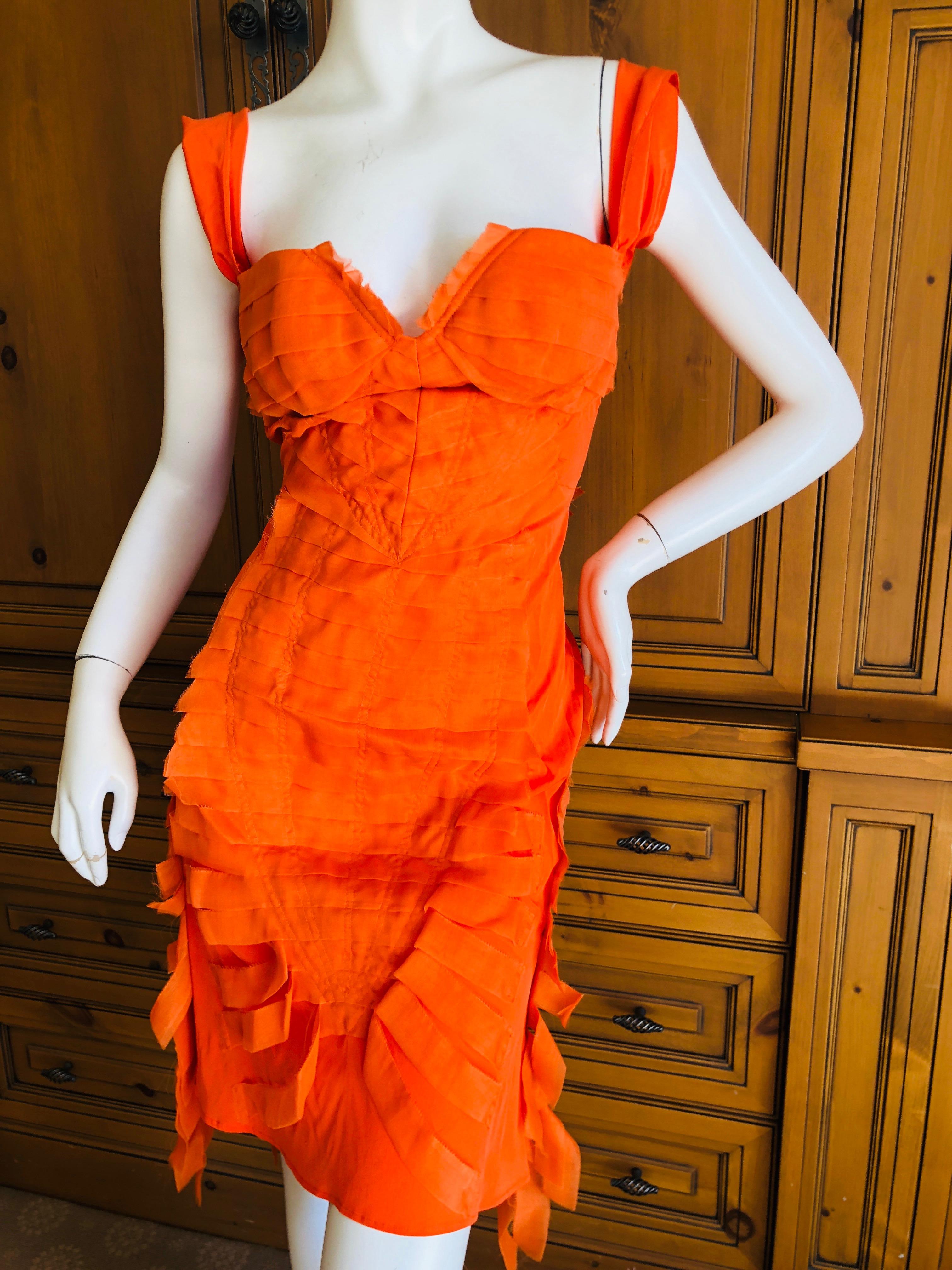 Gucci by Tom Ford 2004 Orange Ribbon Dress Tom Ford Book Piece New Tags For Sale 6