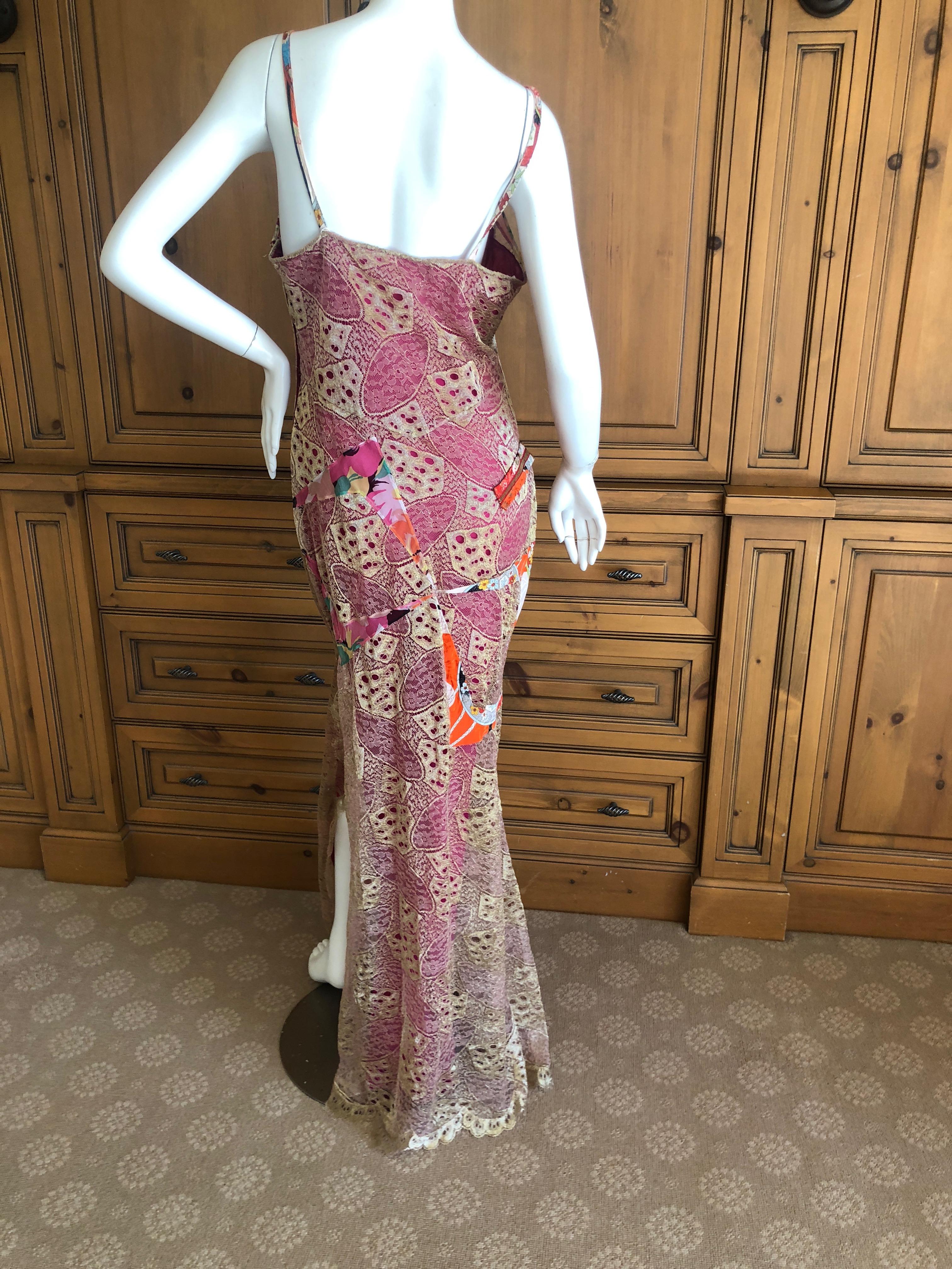 Christian Dior by John Galliano Gold Lace Overlay Evening Dress Scalloped Edges For Sale 5