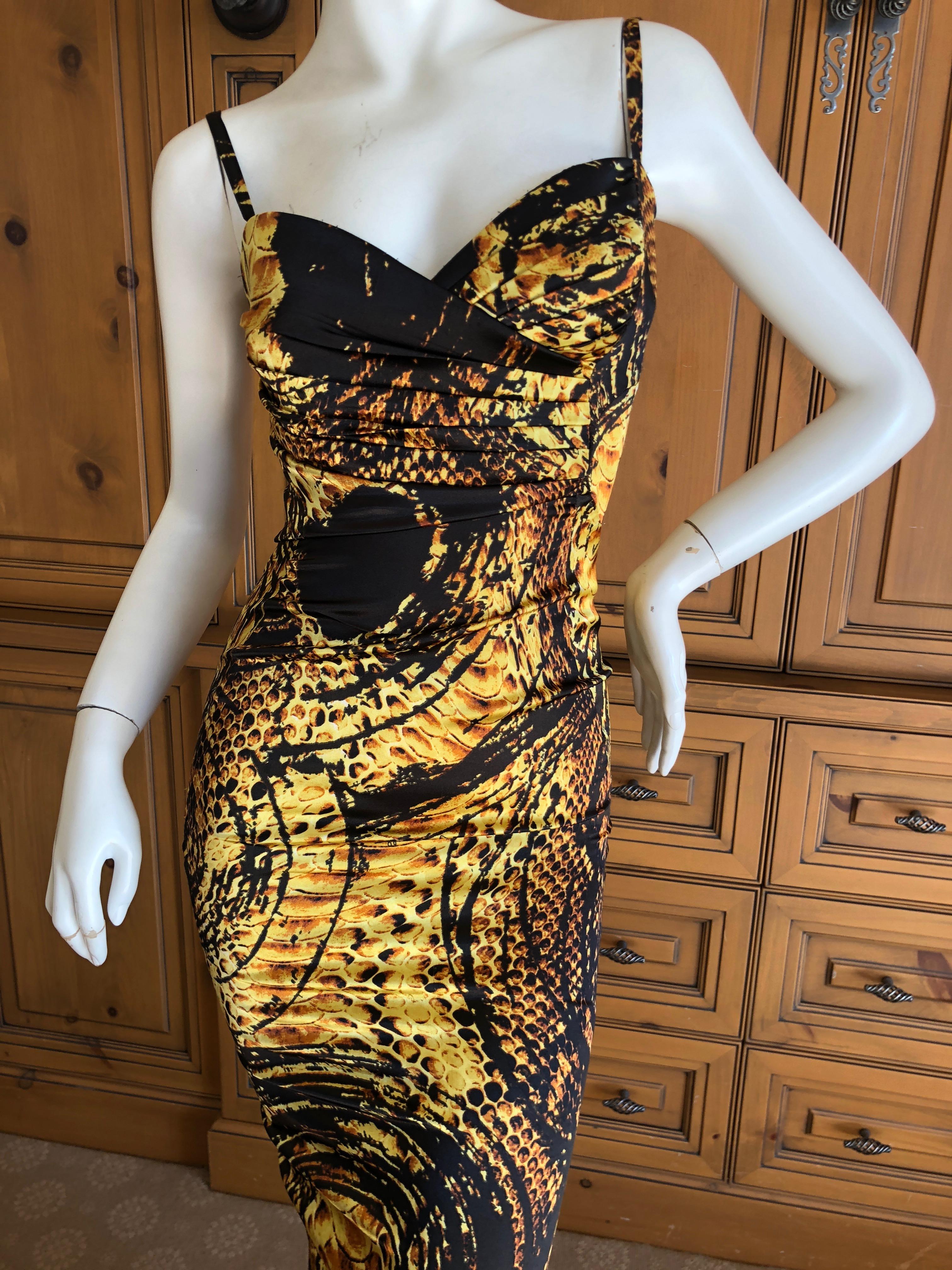 Roberto Cavalli Reptile Print Evening Dress for Just Cavalli In Excellent Condition For Sale In Cloverdale, CA