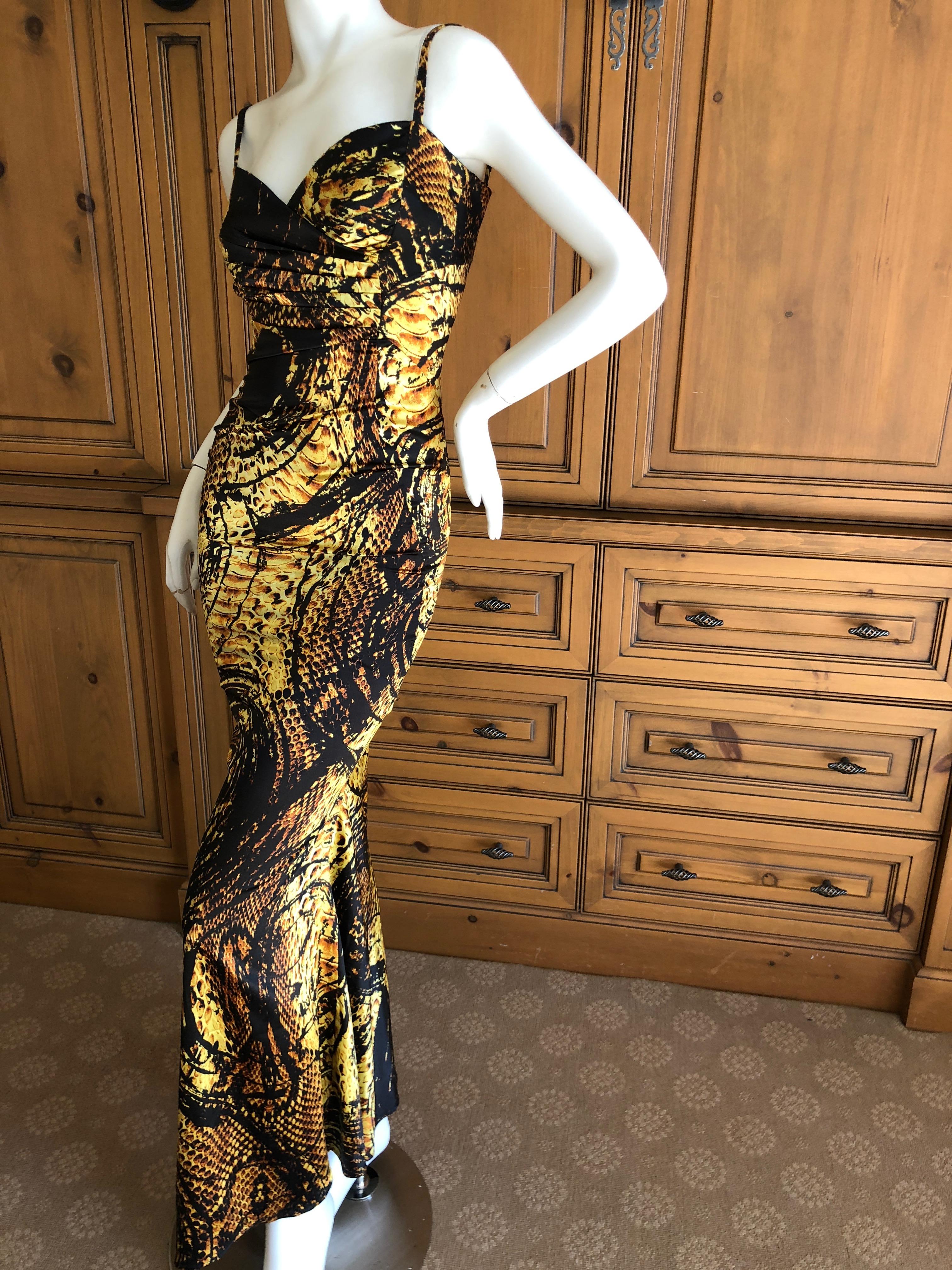 Women's or Men's Roberto Cavalli Reptile Print Evening Dress for Just Cavalli For Sale