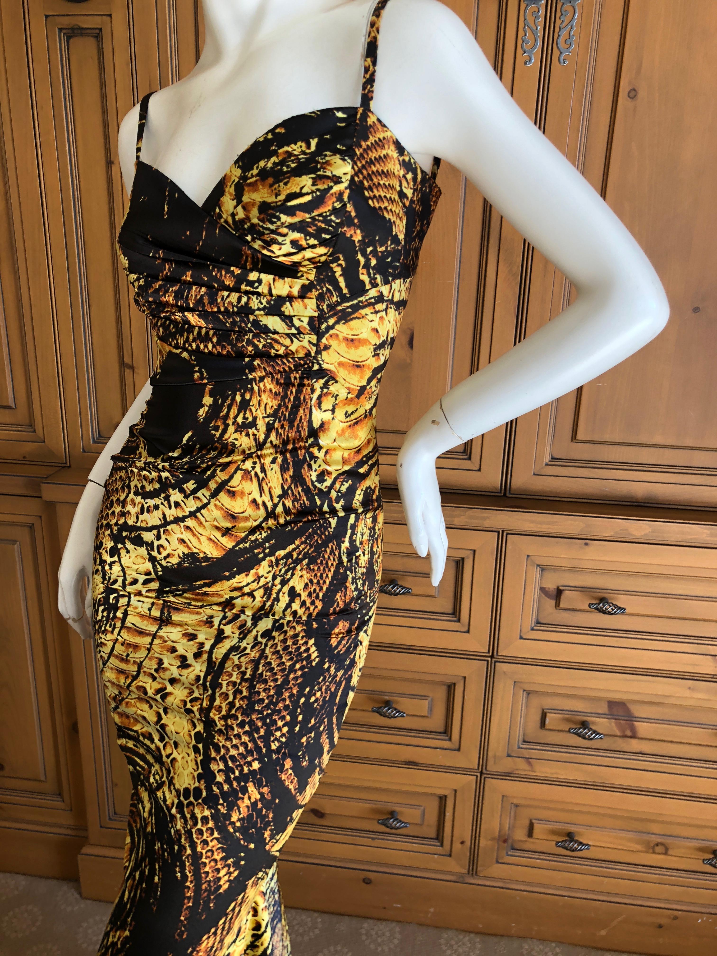 Roberto Cavalli Reptile Print Evening Dress for Just Cavalli For Sale 1