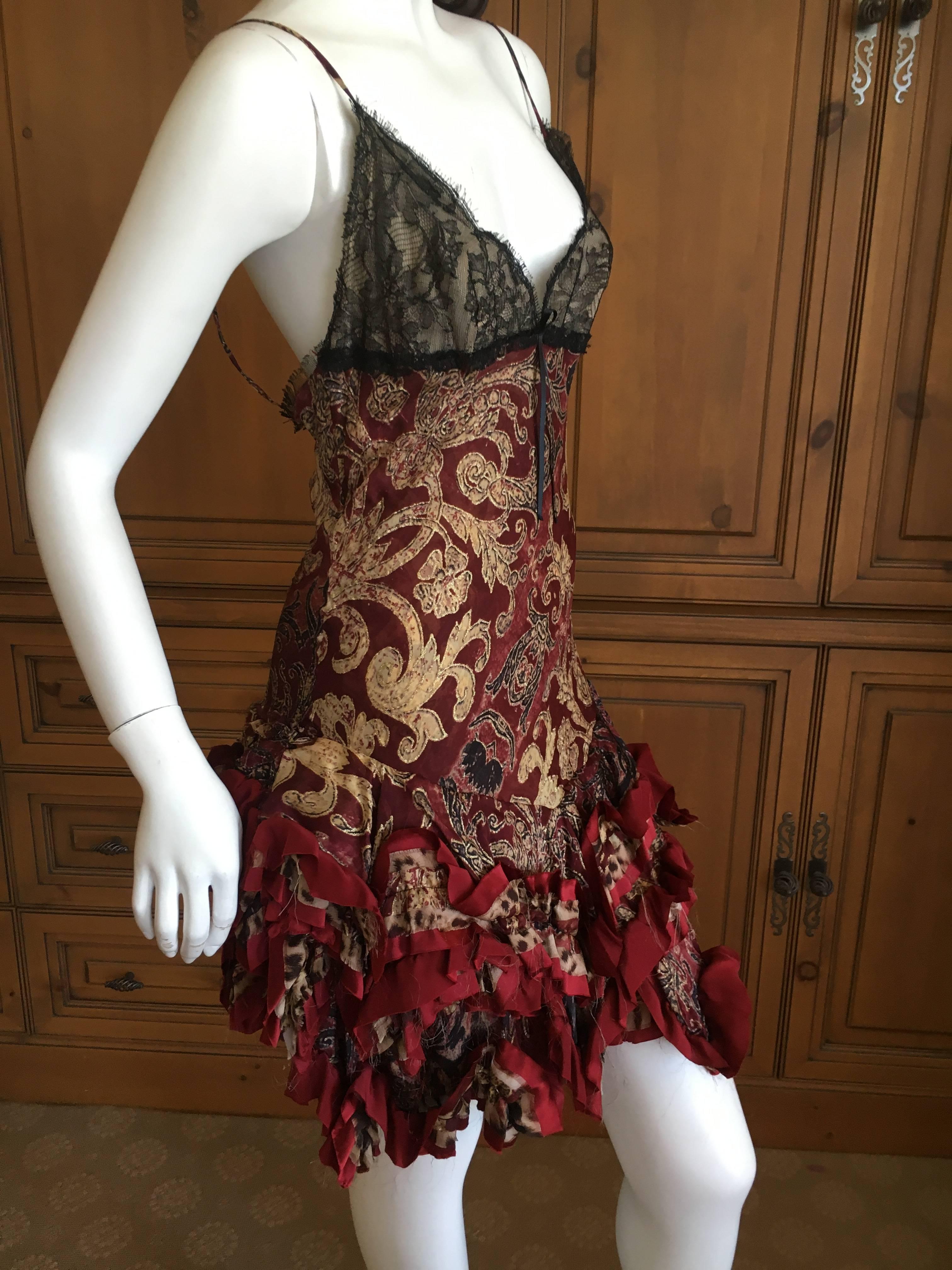 Roberto Cavalli Romantic Ruffle Trim Mini Dress.
Size M
Bust 36