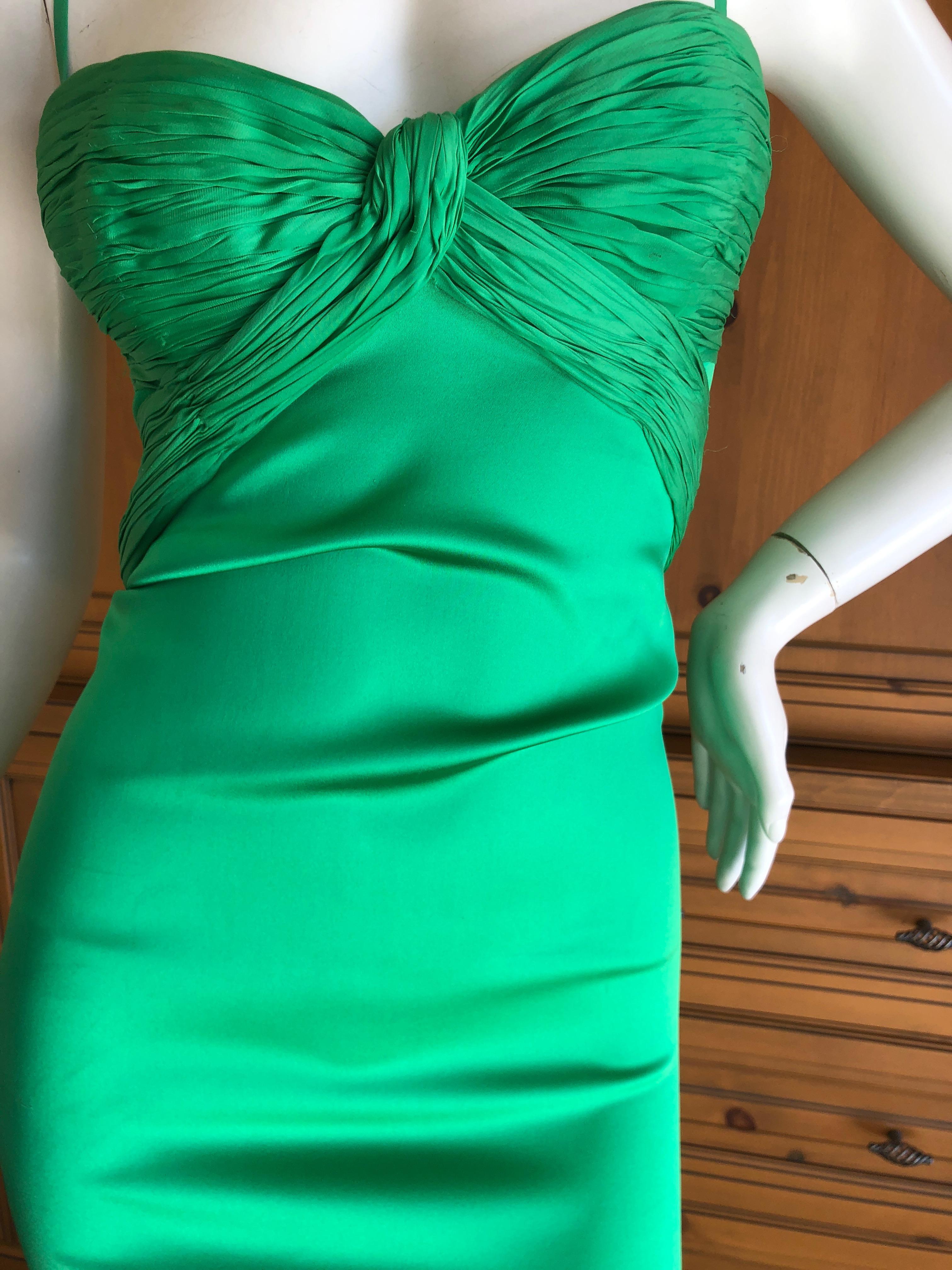 Roberto Cavalli Emerald Silk Micro Pleated Vintage Cocktail Dress
Size 40
 New Tags
Bust 34