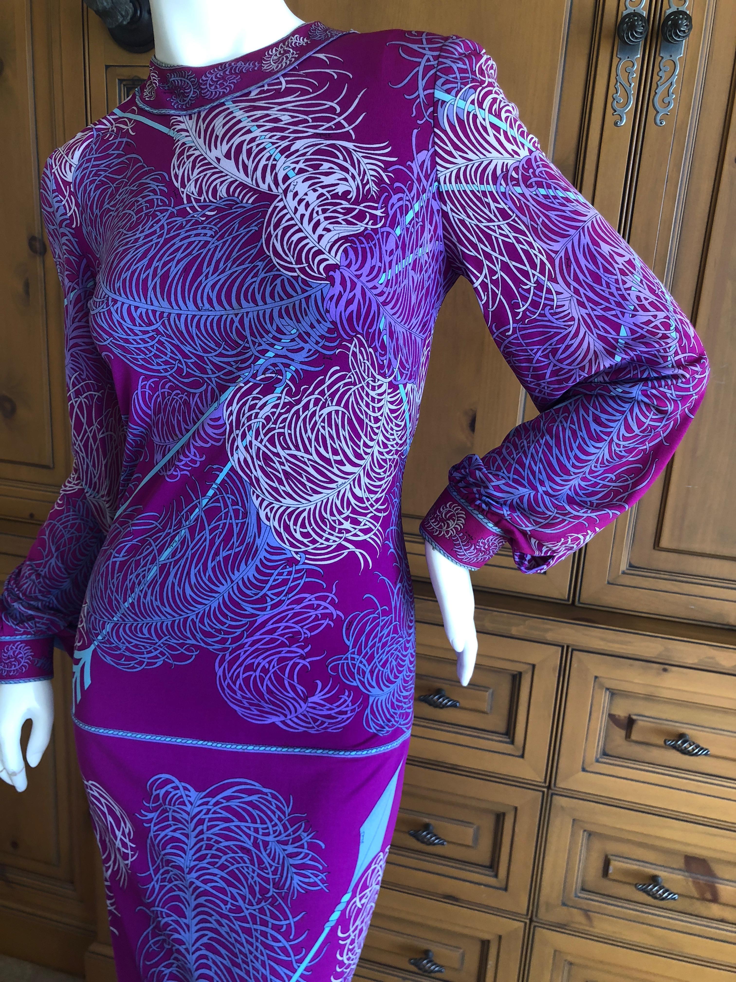 Emilio Pucci Vintage 1960's Silk Jersey Evening Dress for Saks Fifth Avenue In Excellent Condition In Cloverdale, CA