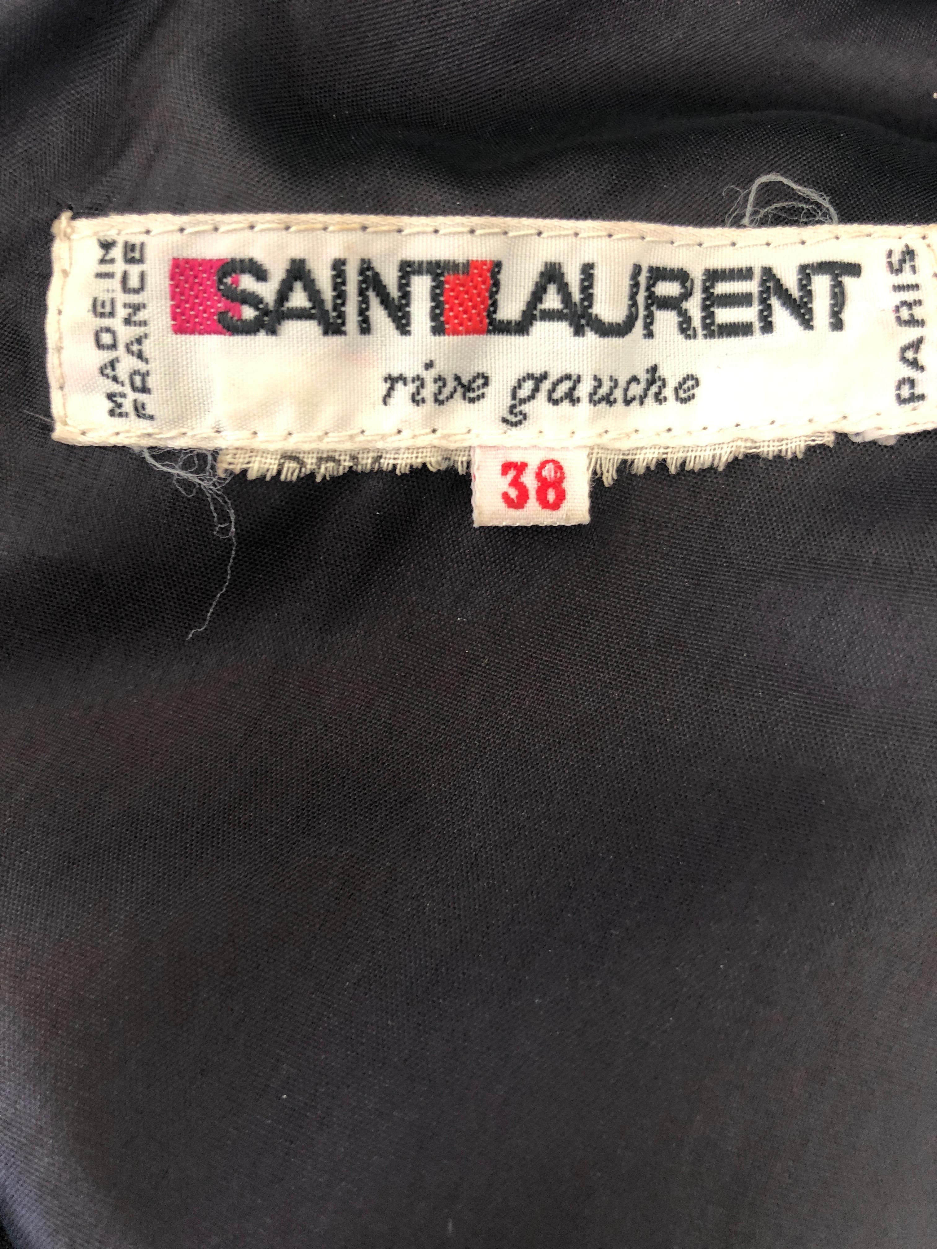 Yves Saint Laurent Rive Gauche '76 Black Velvet One Shoulder Evening Dress  For Sale 5