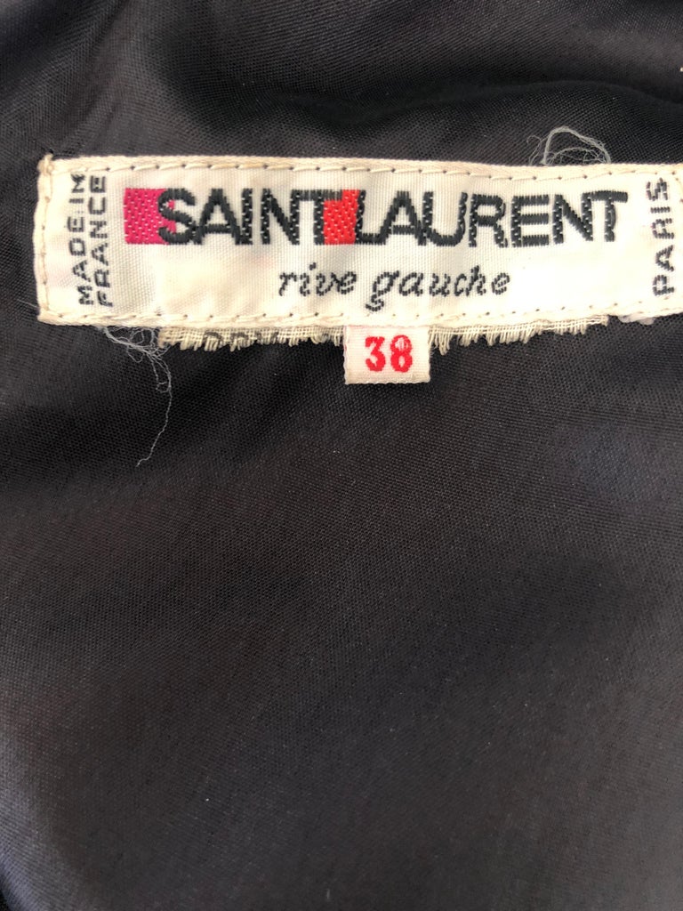 Yves Saint Laurent Rive Gauche '76 Black Velvet One Shoulder Evening ...