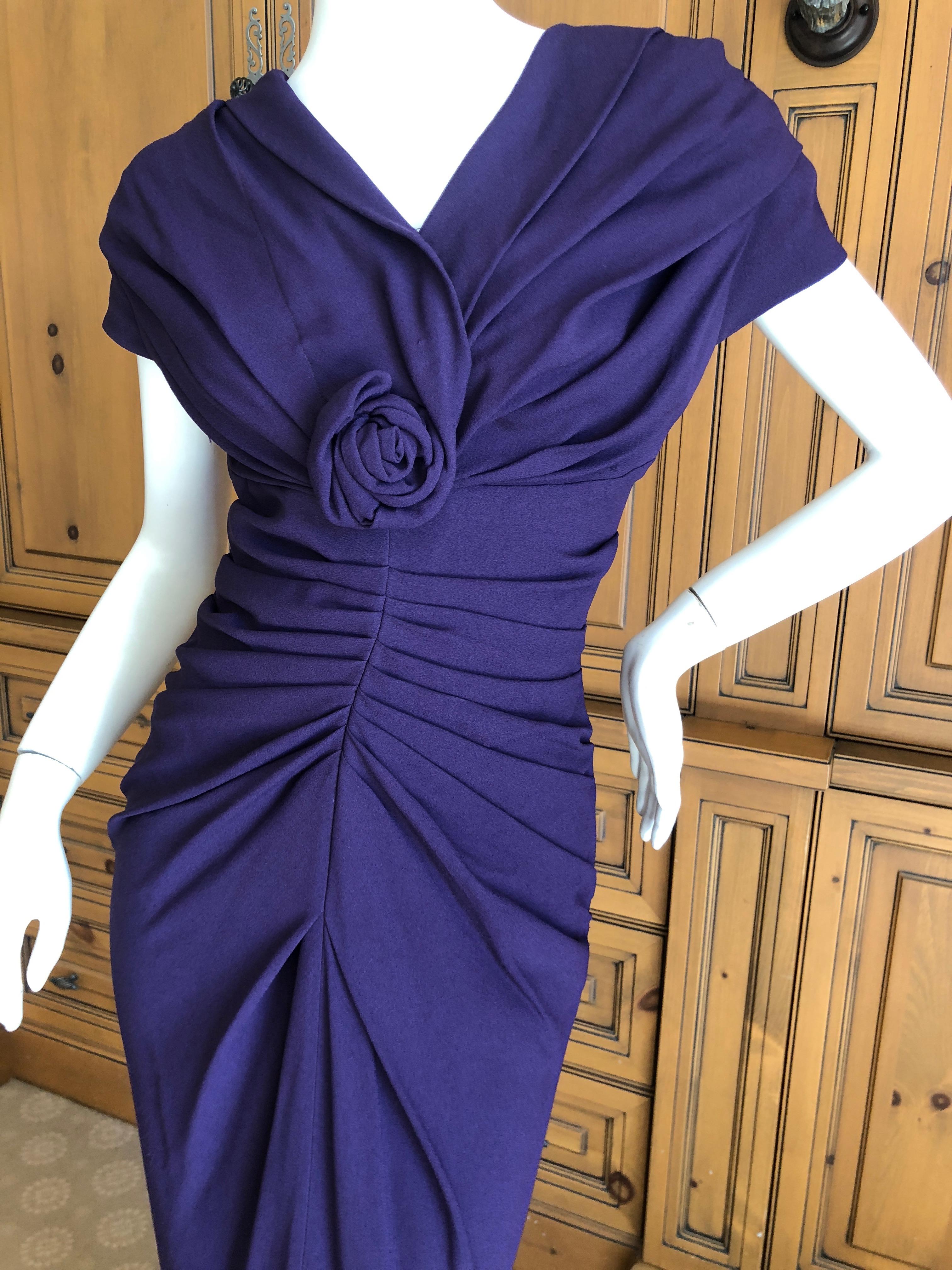 Women's Christian Dior by John Galliano Purple Vintage Silk Lined Evening Dress w Shawl For Sale