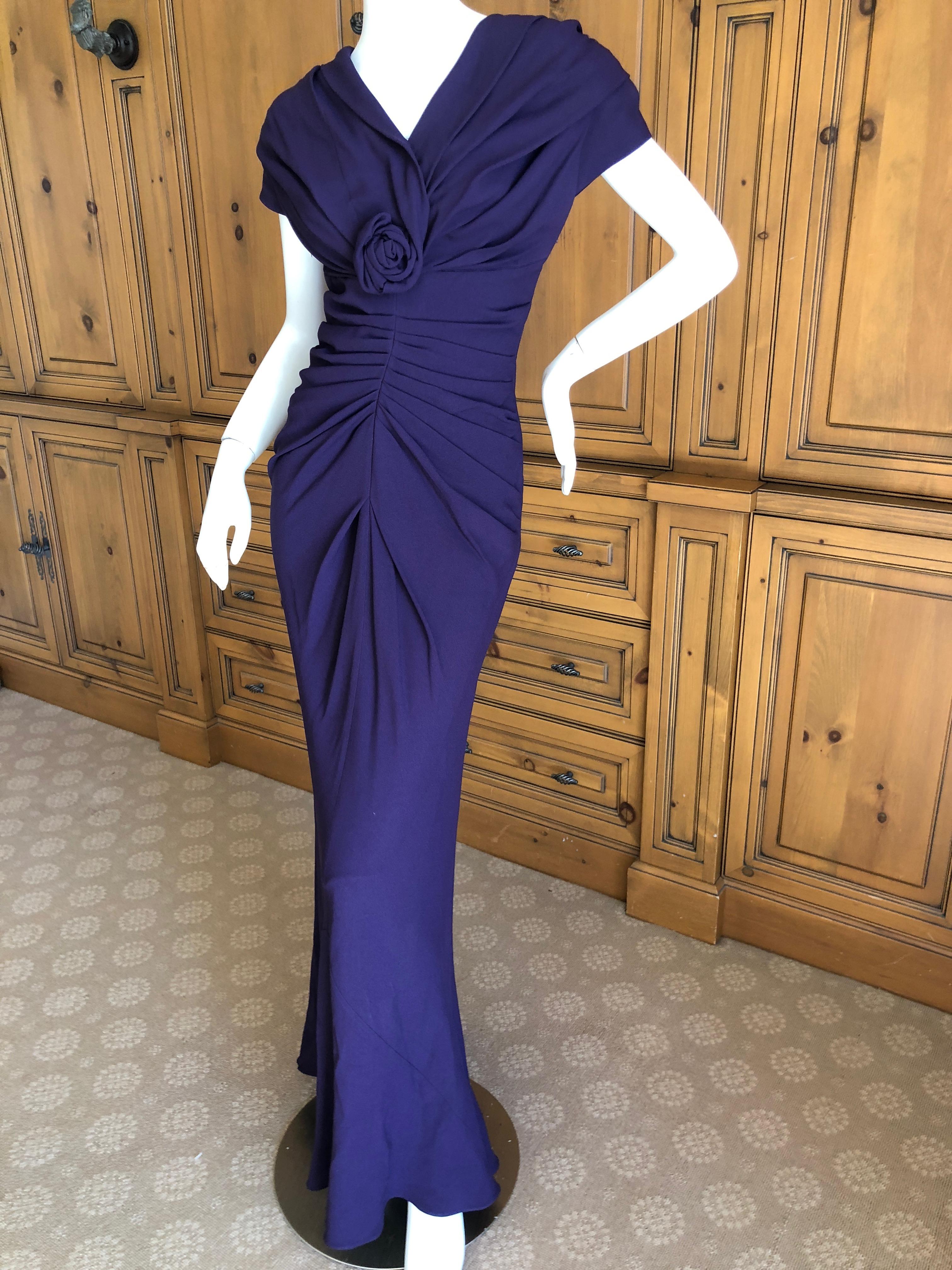 Christian Dior by John Galliano Purple Vintage Silk Lined Evening Dress w Shawl For Sale 1