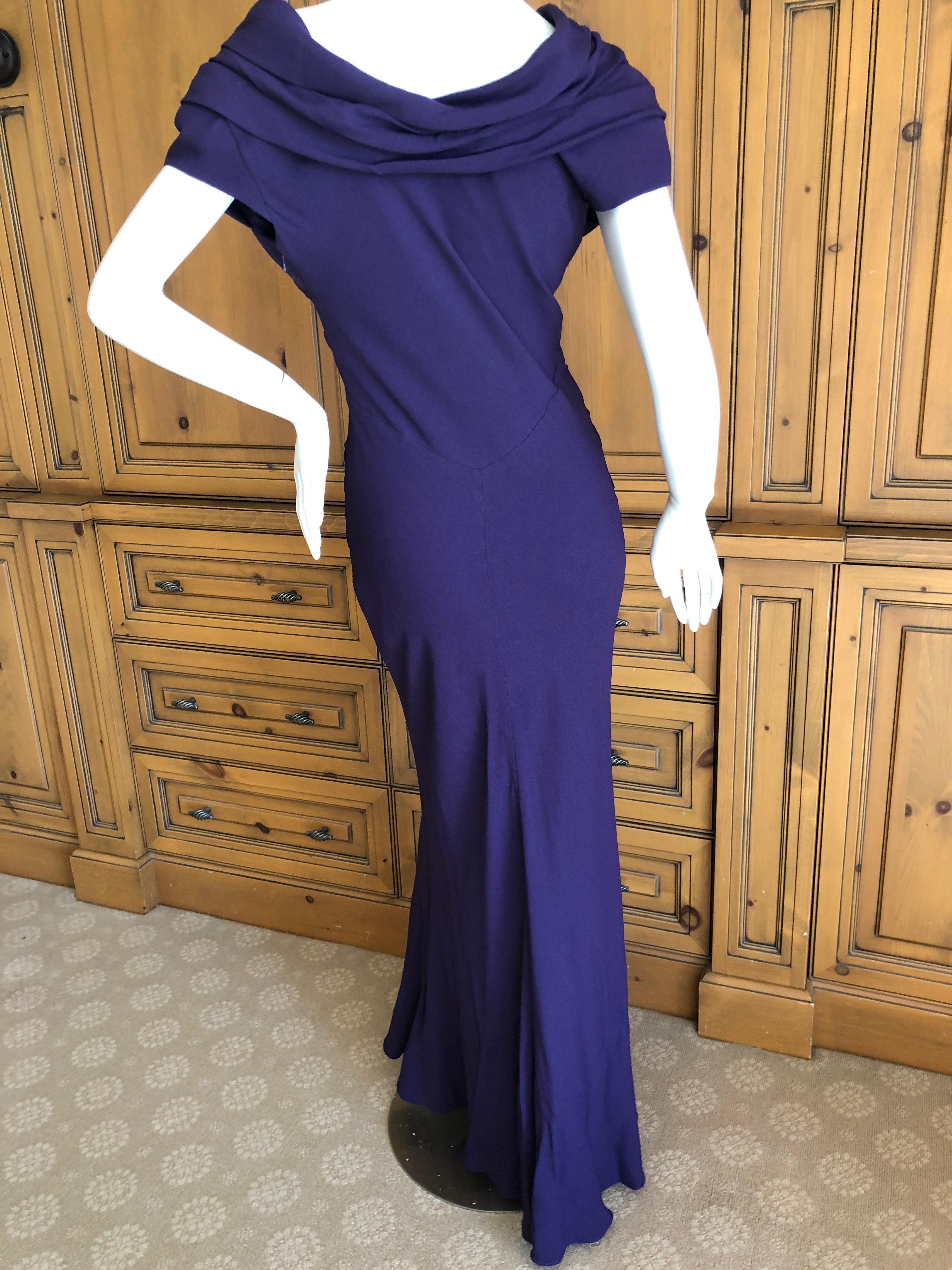 Christian Dior by John Galliano Purple Vintage Silk Lined Evening Dress w Shawl For Sale 2