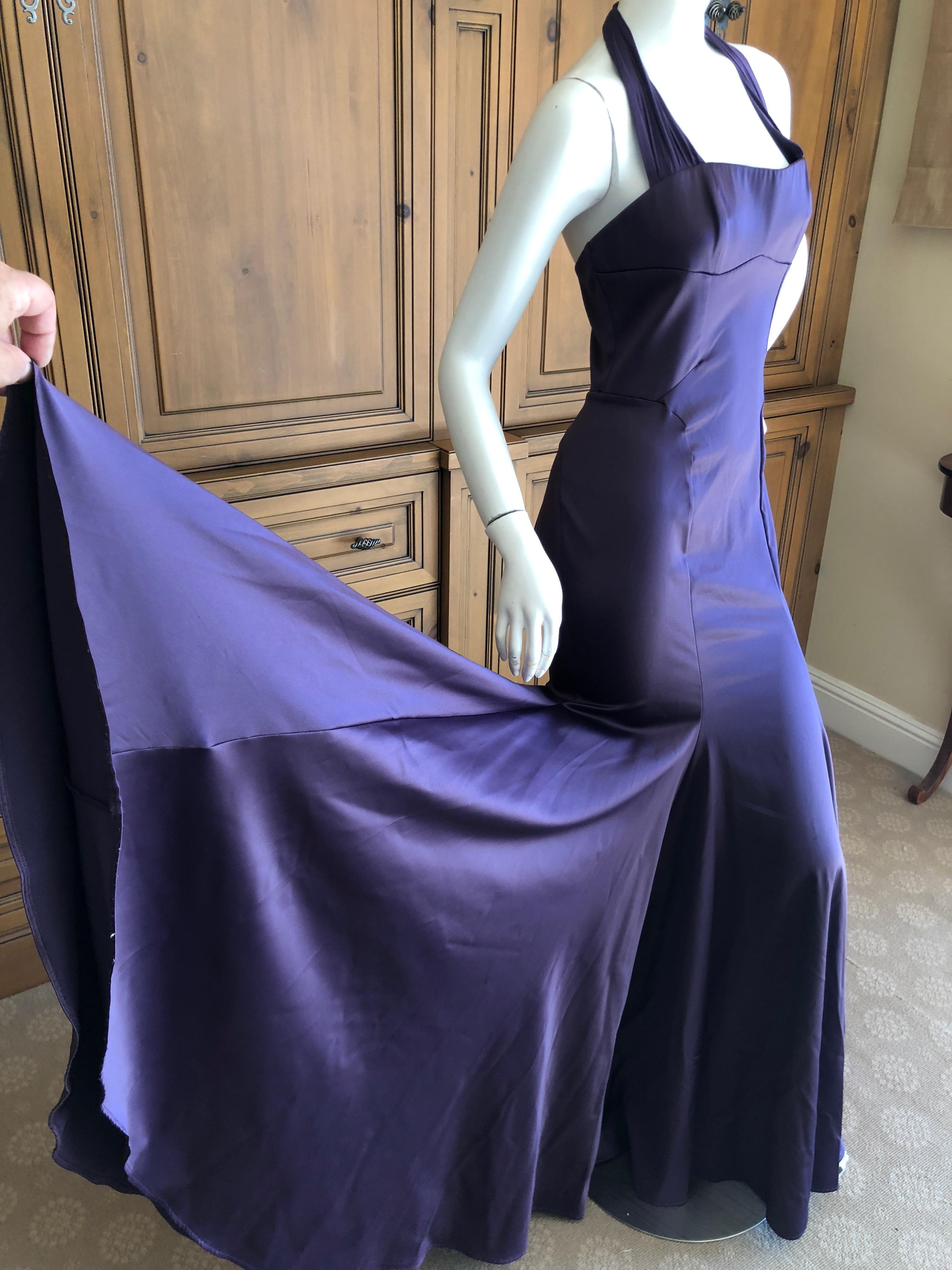 Women's or Men's Roberto Cavalli Just Cavalli  Vintage Purple Silk Mermaid Evening Dress & Shawl  For Sale