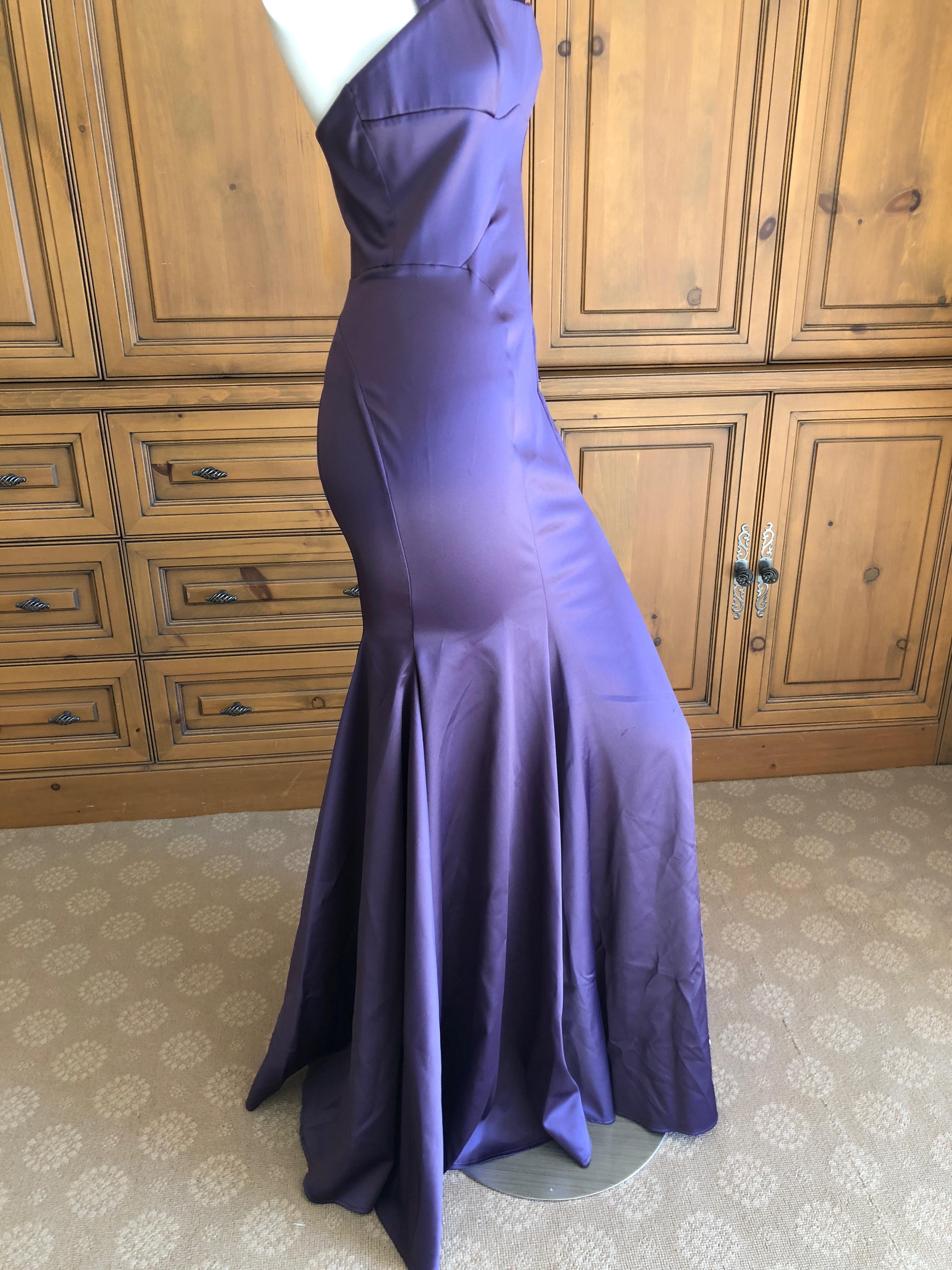 Roberto Cavalli Just Cavalli  Vintage Purple Silk Mermaid Evening Dress & Shawl  For Sale 1