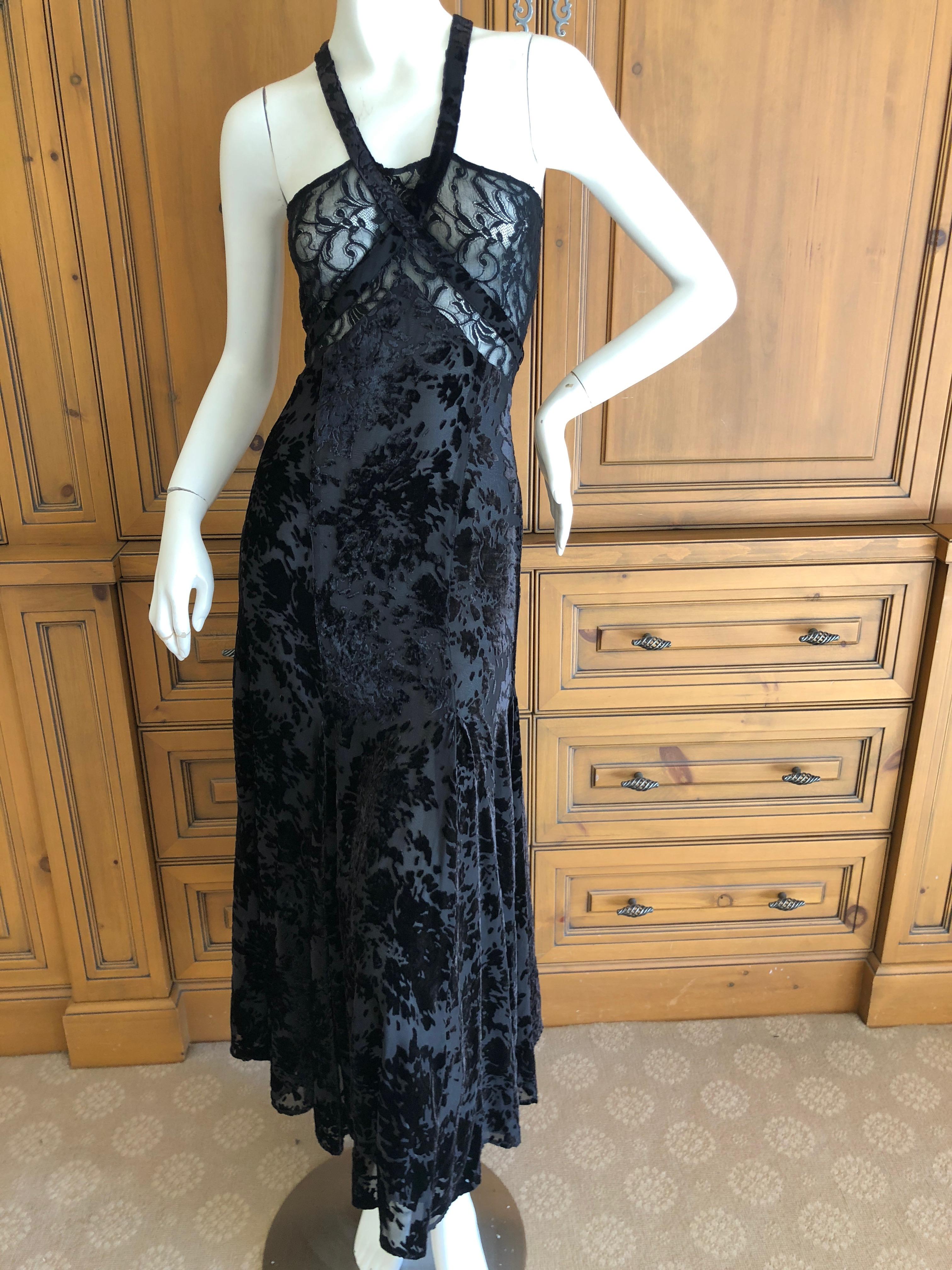 Sonia Rykiel Devore Velvet and Lace Vintage Dress.
I also show it with the slip pulled up, to show how it would look without it.
Marked size 42
Bust 36