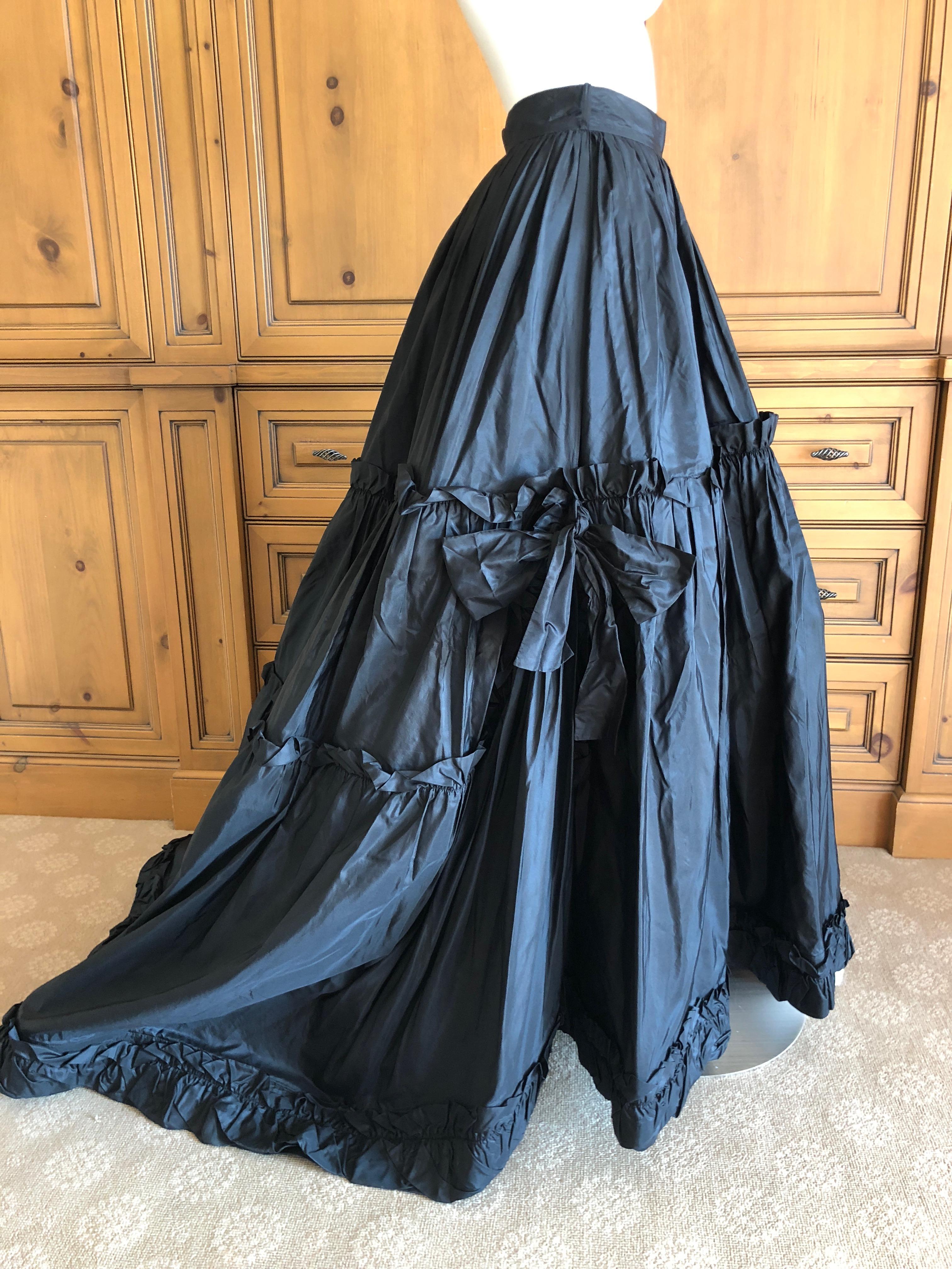 Yves Saint Laurent Rive Guache 1982 Dramatic Black Taffeta Ball Skirt with Train For Sale 1