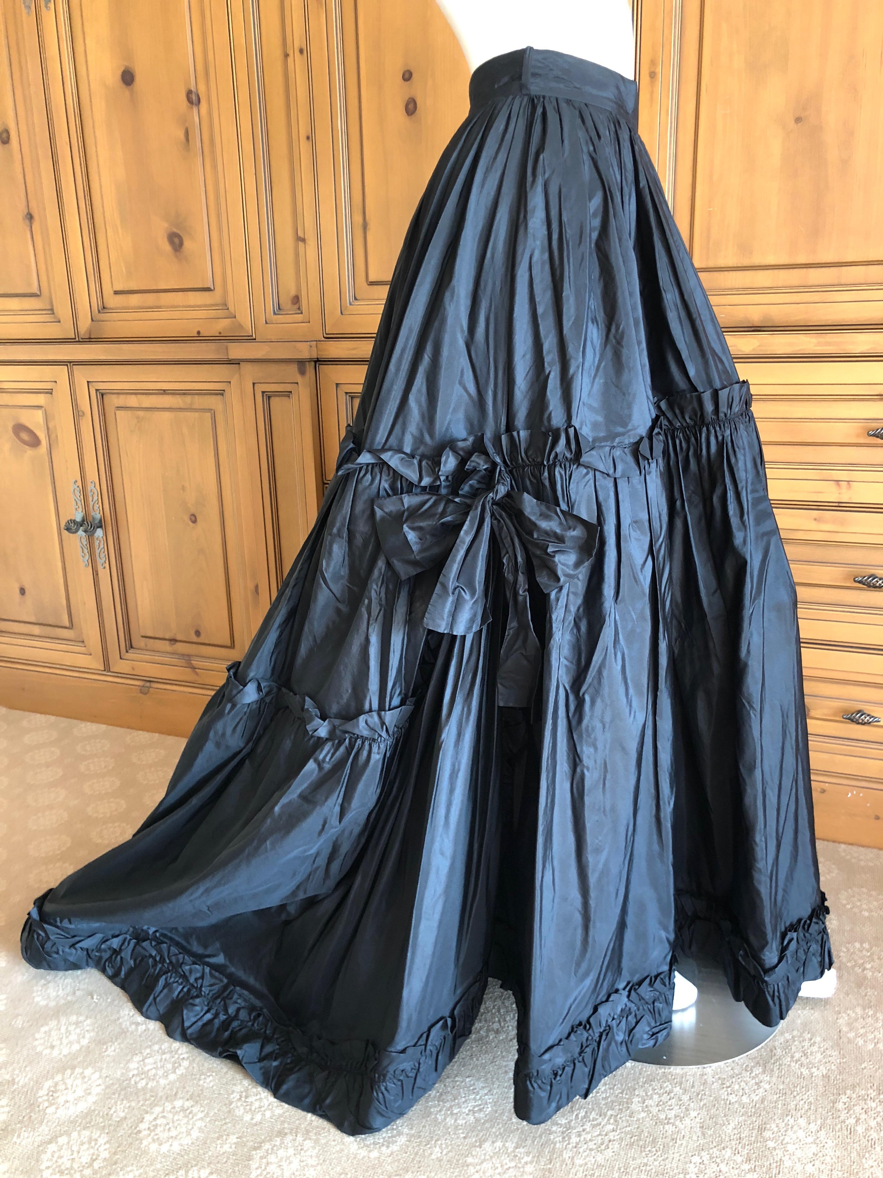 Yves Saint Laurent Rive Guache 1982 Dramatic Black Taffeta Ball Skirt with Train For Sale 2