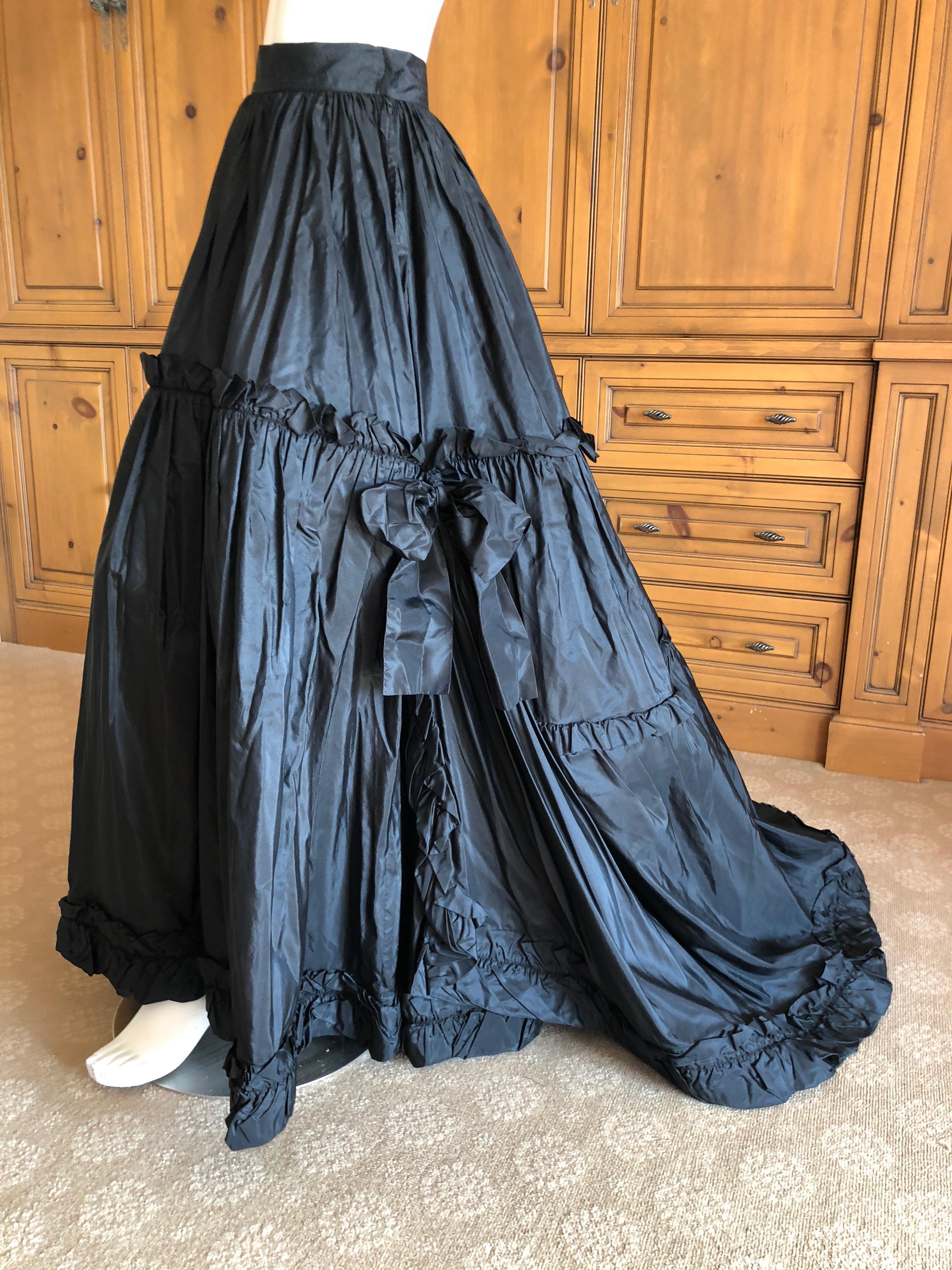 Yves Saint Laurent Rive Guache 1982 Dramatic Black Taffeta Ball Skirt with Train For Sale 3