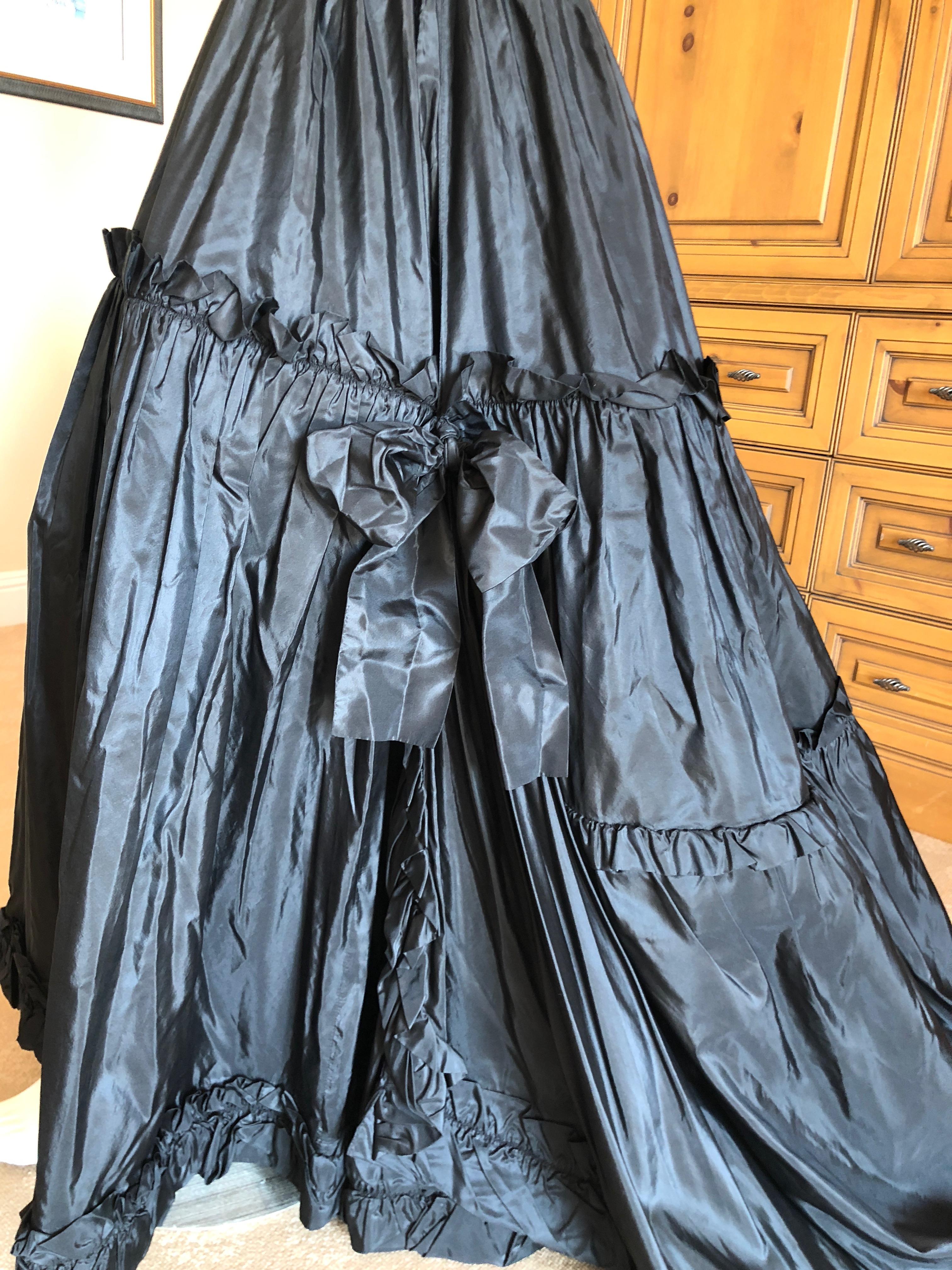Yves Saint Laurent Rive Guache 1982 Dramatic Black Taffeta Ball Skirt with Train For Sale 4
