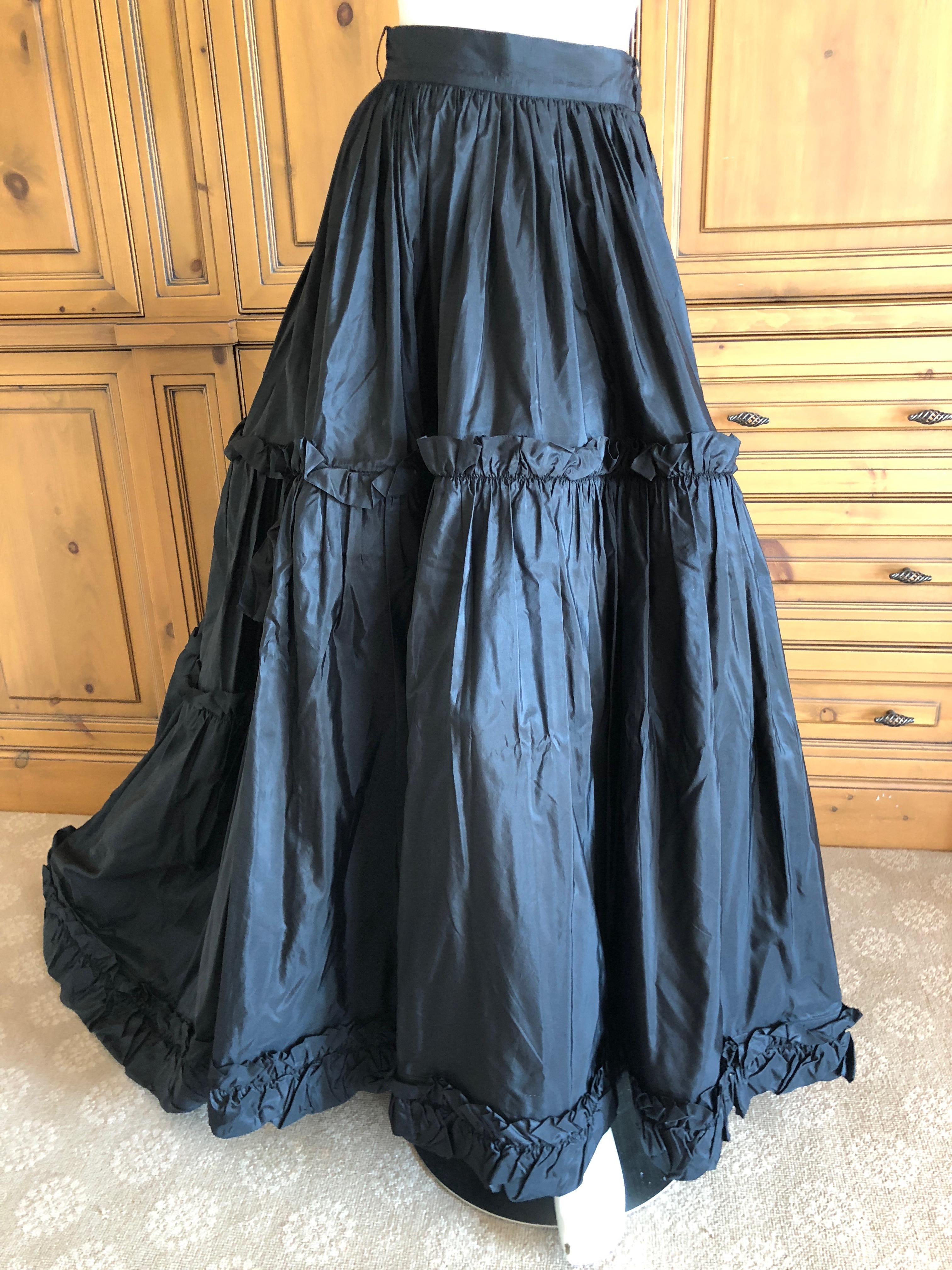Yves Saint Laurent Rive Guache 1982 Dramatic Black Taffeta Ball Skirt with Train For Sale 6
