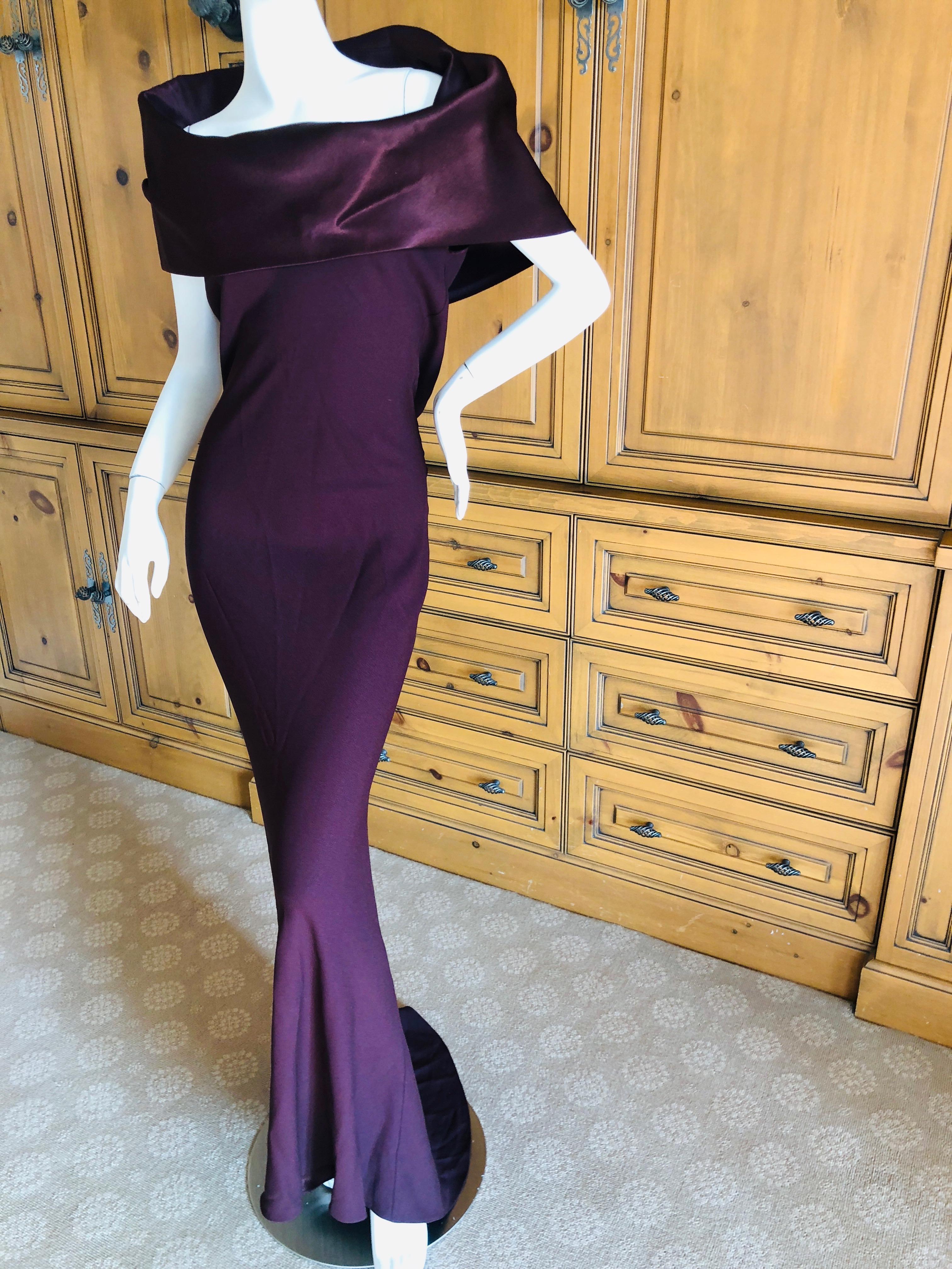  John Galliano 1990's Aubergine Cowl Collar Bias Cut Evening Dress
So much prettier in person. Please use zoom feature to see details.
Sz 44
Bust 40