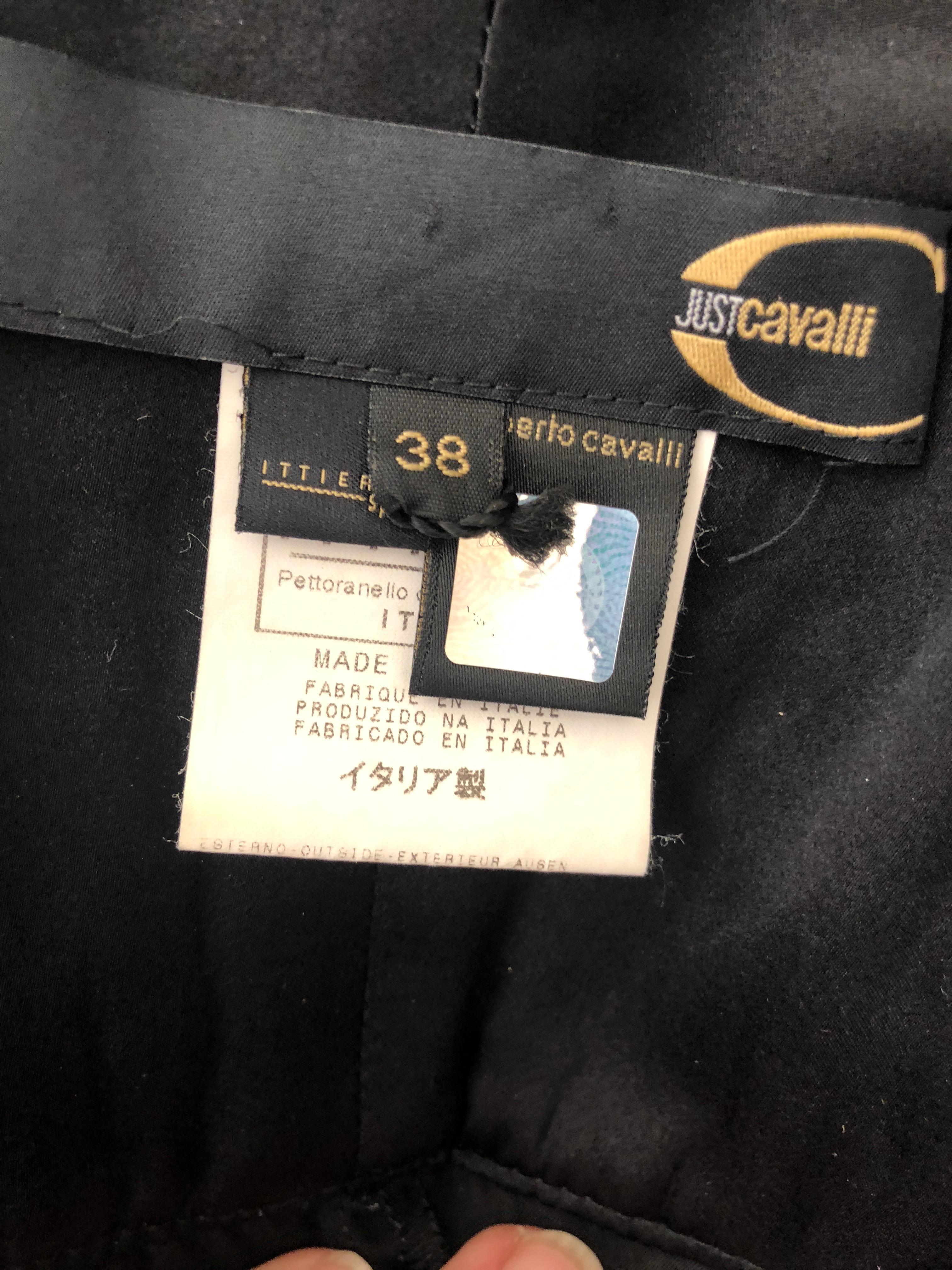 Roberto Cavalli for Just Cavalli Vintage Black Silk Victorian Style Cape Jacket For Sale 4