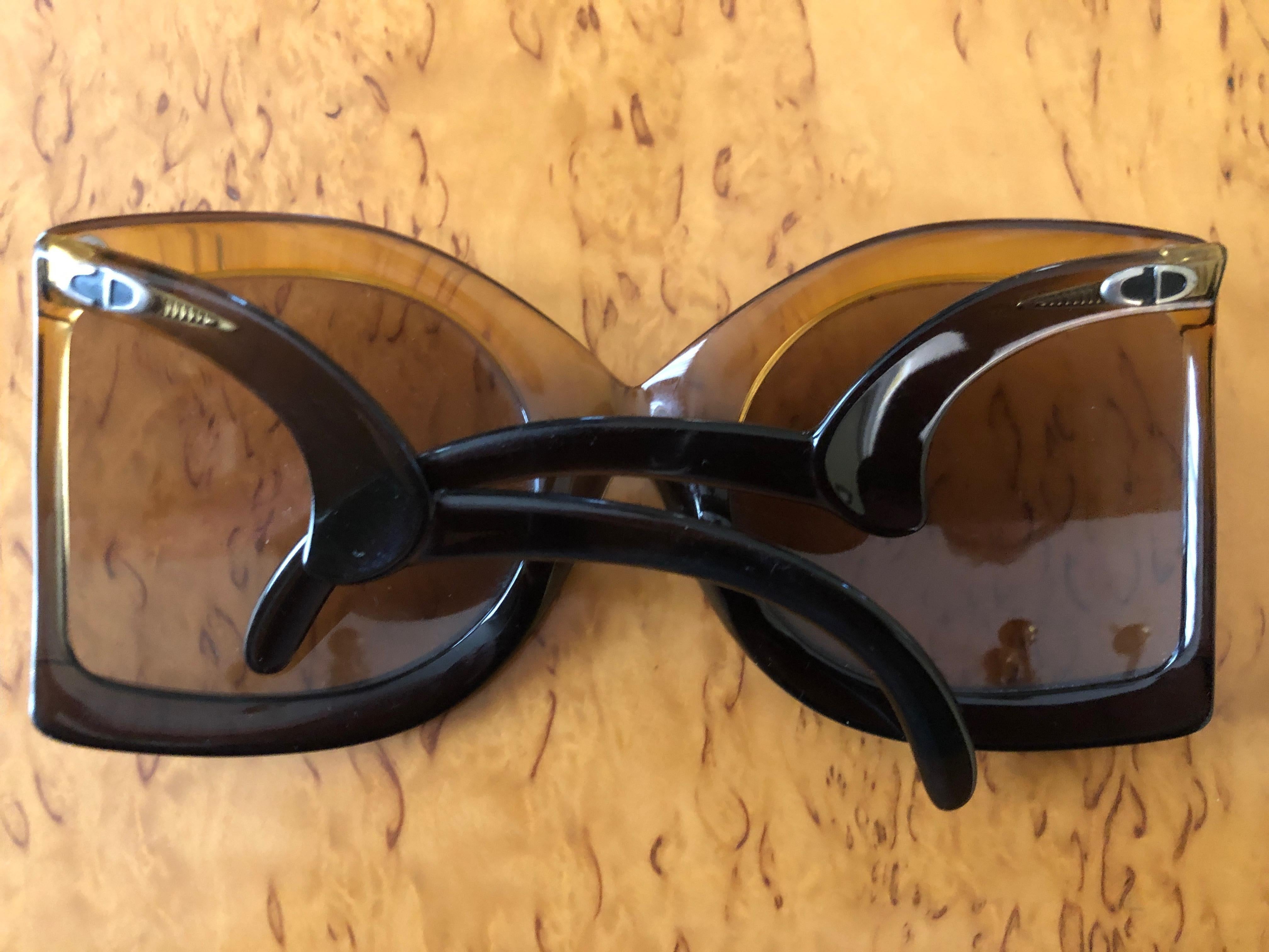 Christian Dior Futuristic 70's Vintage Oversize Sunglasses  2