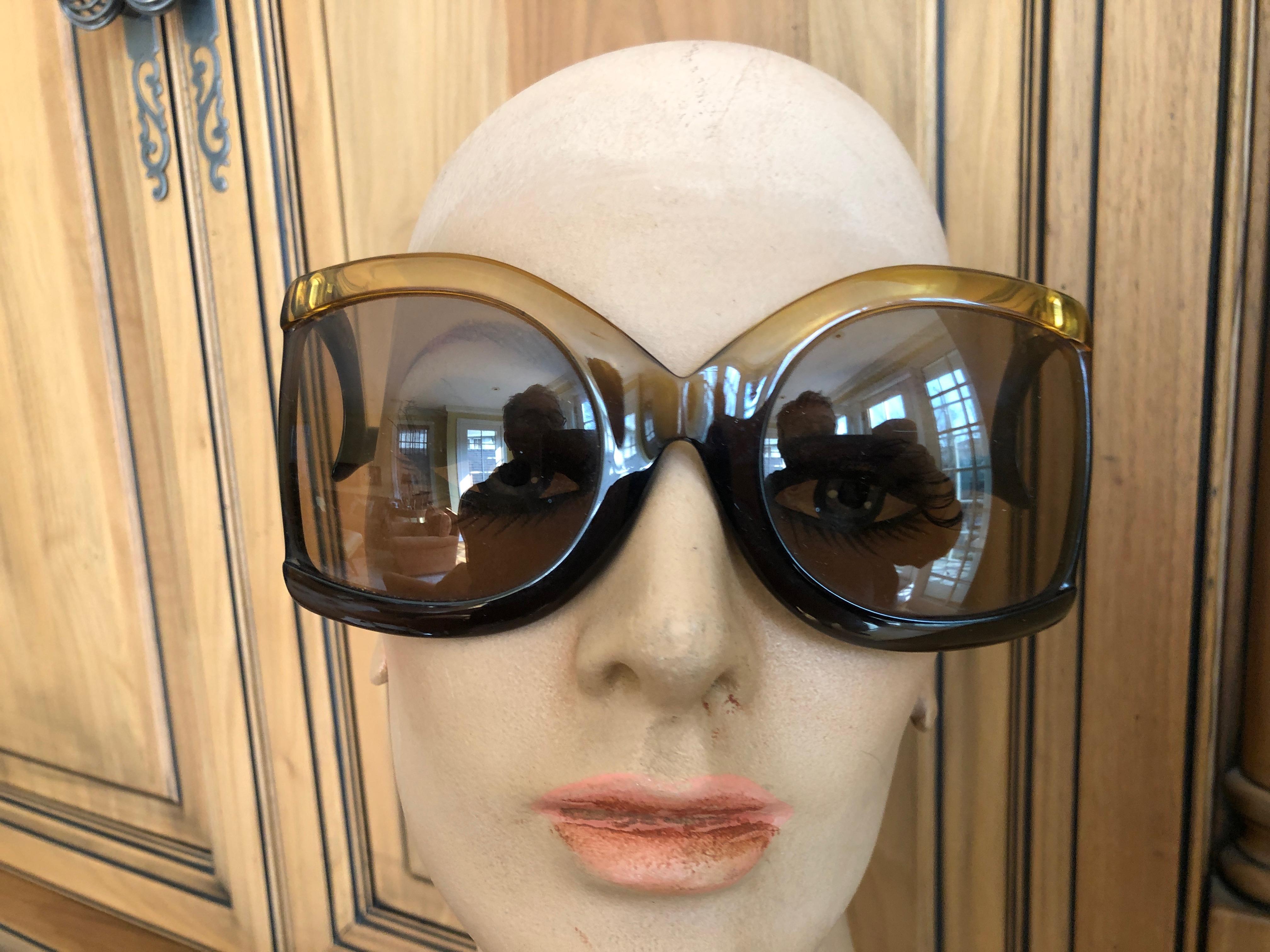 Christian Dior Futuristic 70's Vintage Oversize Sunglasses  1
