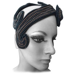 Bes-Ben Brown and Black Beaded Hat 1957