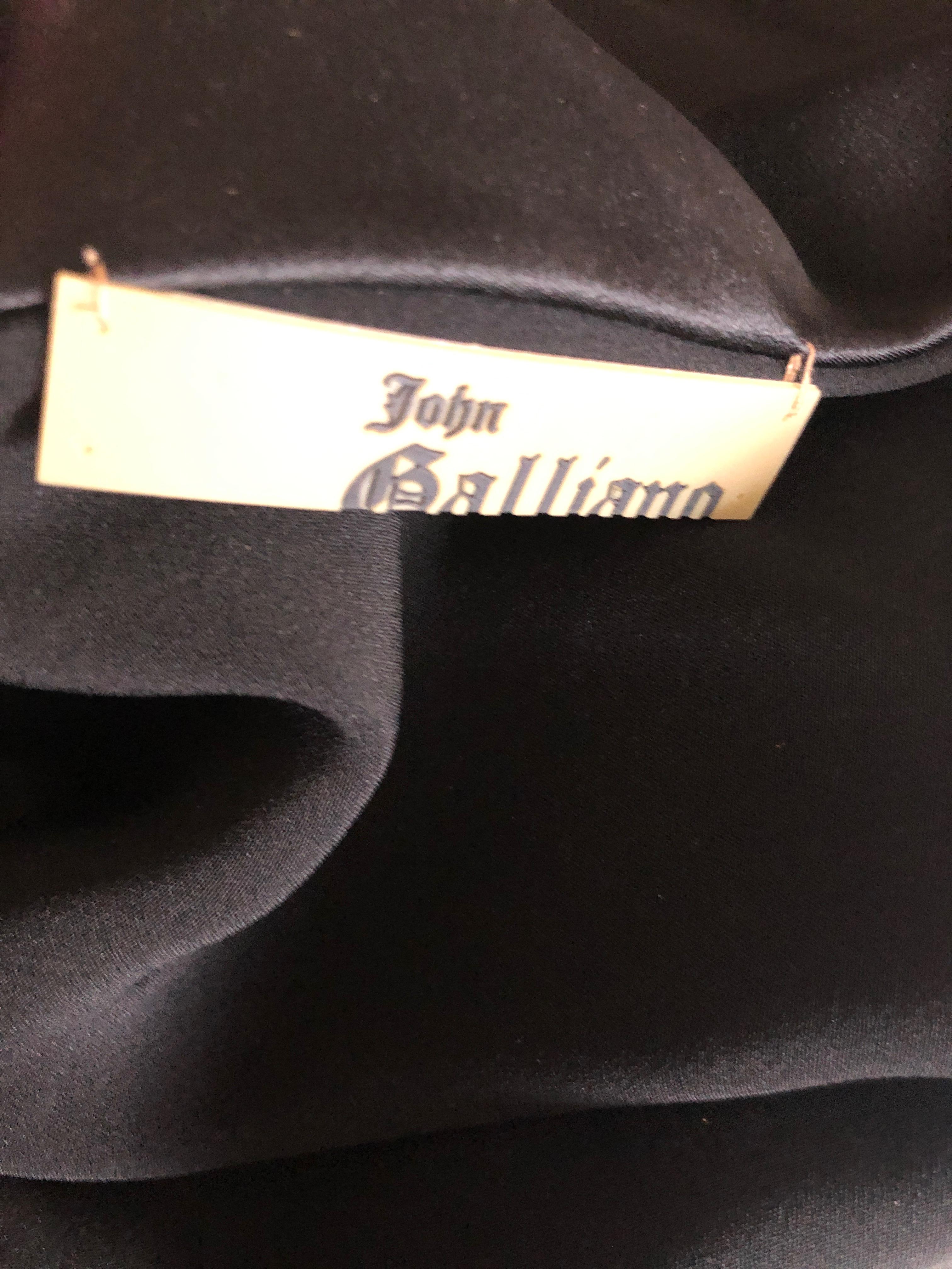 John Galliano Black Bias Cut One Shoulder Draped 1990's Evening Dress 40 For Sale 4