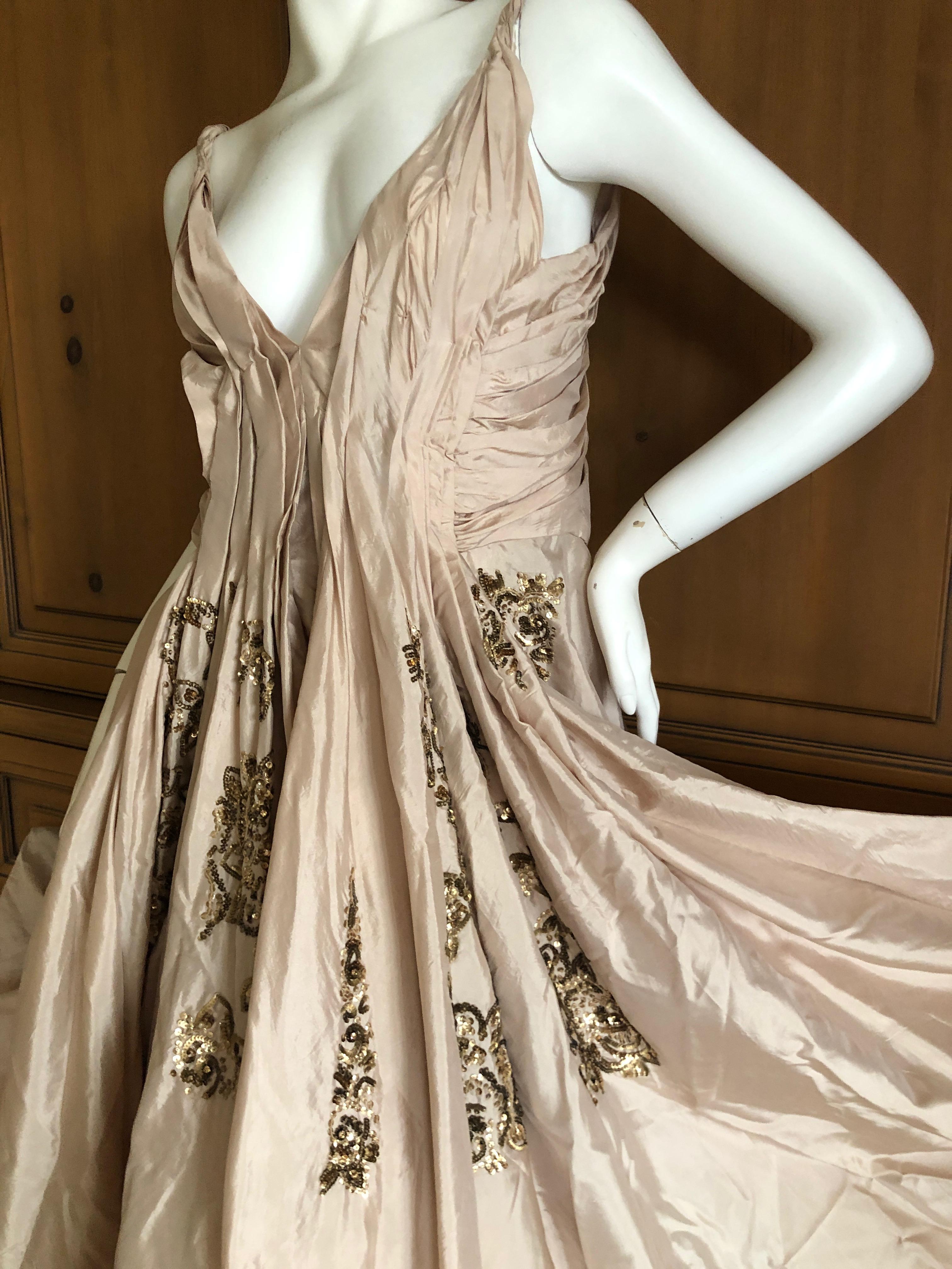 Dior by John Galliano S/S 2007 Voluminous Balloon Evening Dress w Sequin Flowers In Excellent Condition In Cloverdale, CA