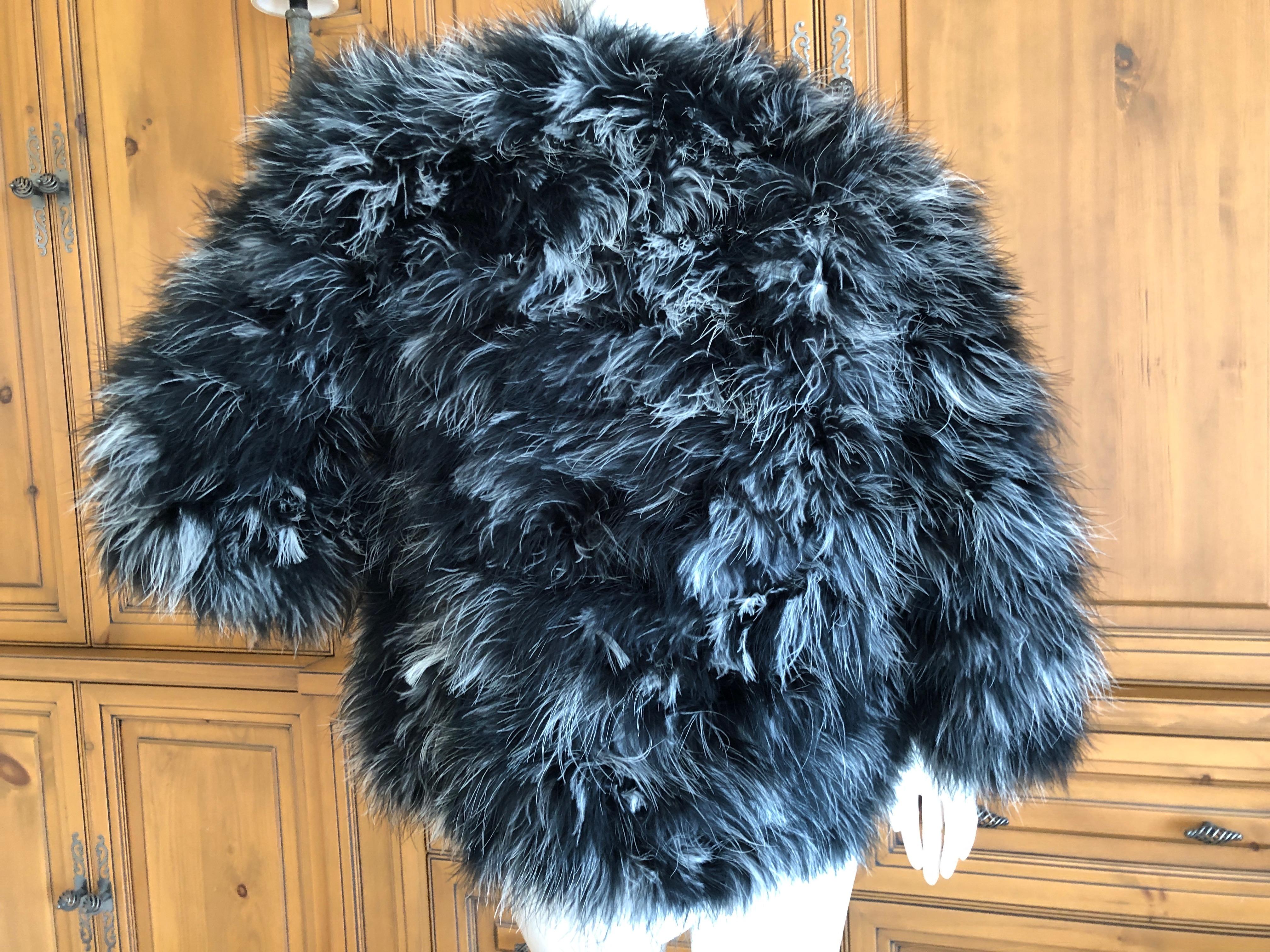 Yves Saint Laurent Rive Gauche 1970's Maribou Ostrich Feather Chubby Jacket For Sale 3