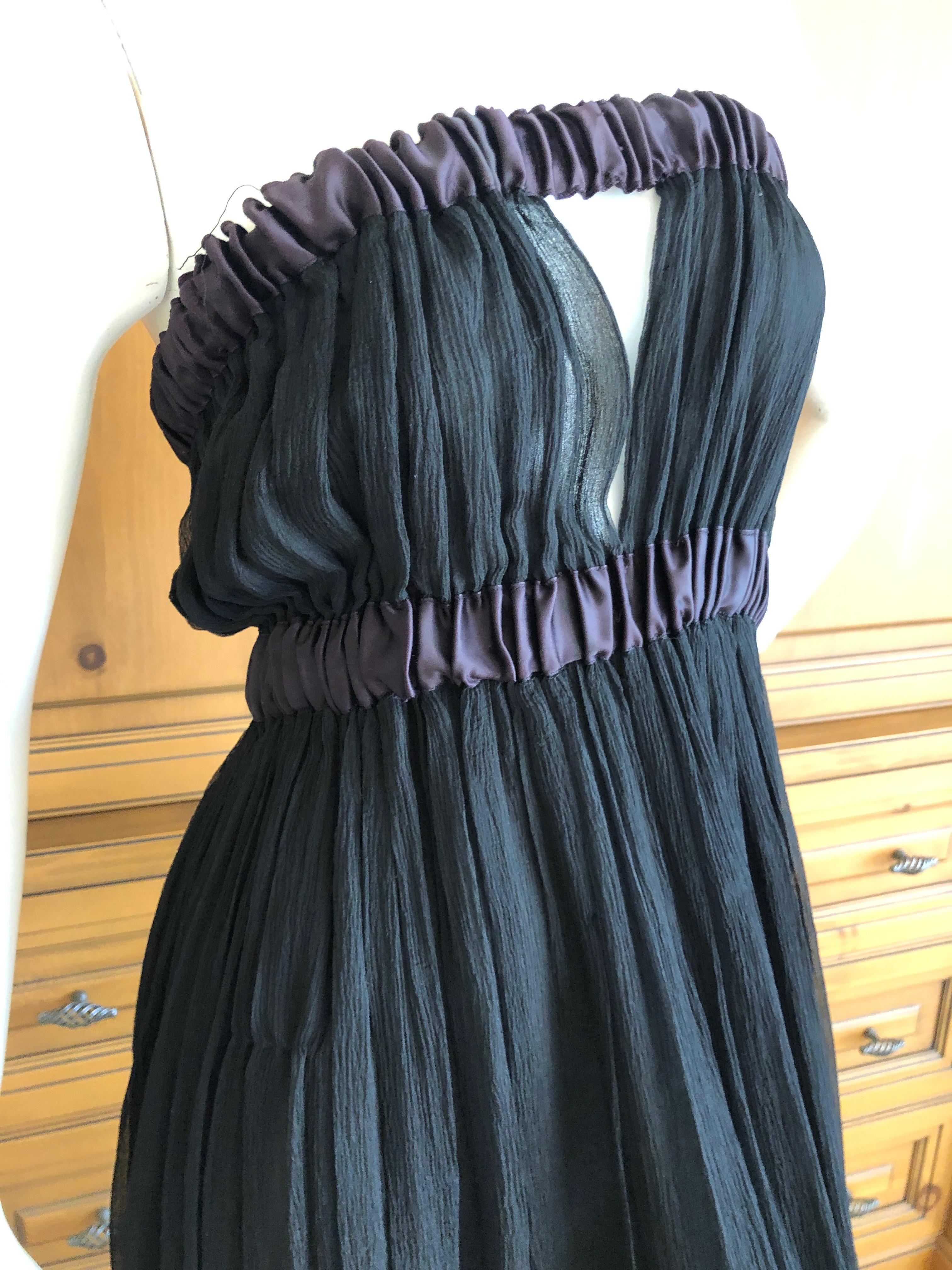 Women's Yves Saint Laurent Rive Gauche Black Pleated Strapless Keyhole Dress  For Sale
