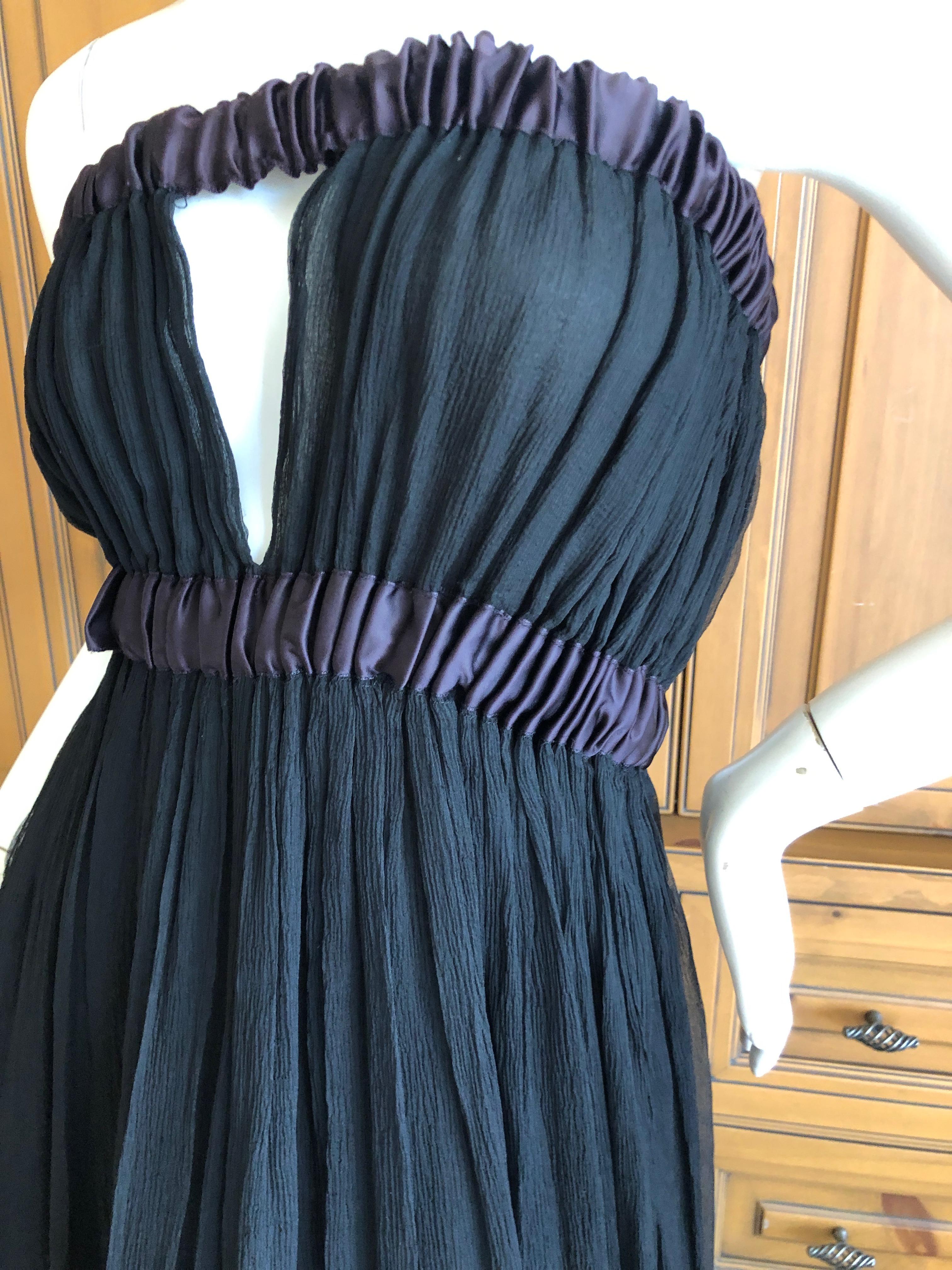 Yves Saint Laurent Rive Gauche Black Pleated Strapless Keyhole Dress  In Excellent Condition For Sale In Cloverdale, CA