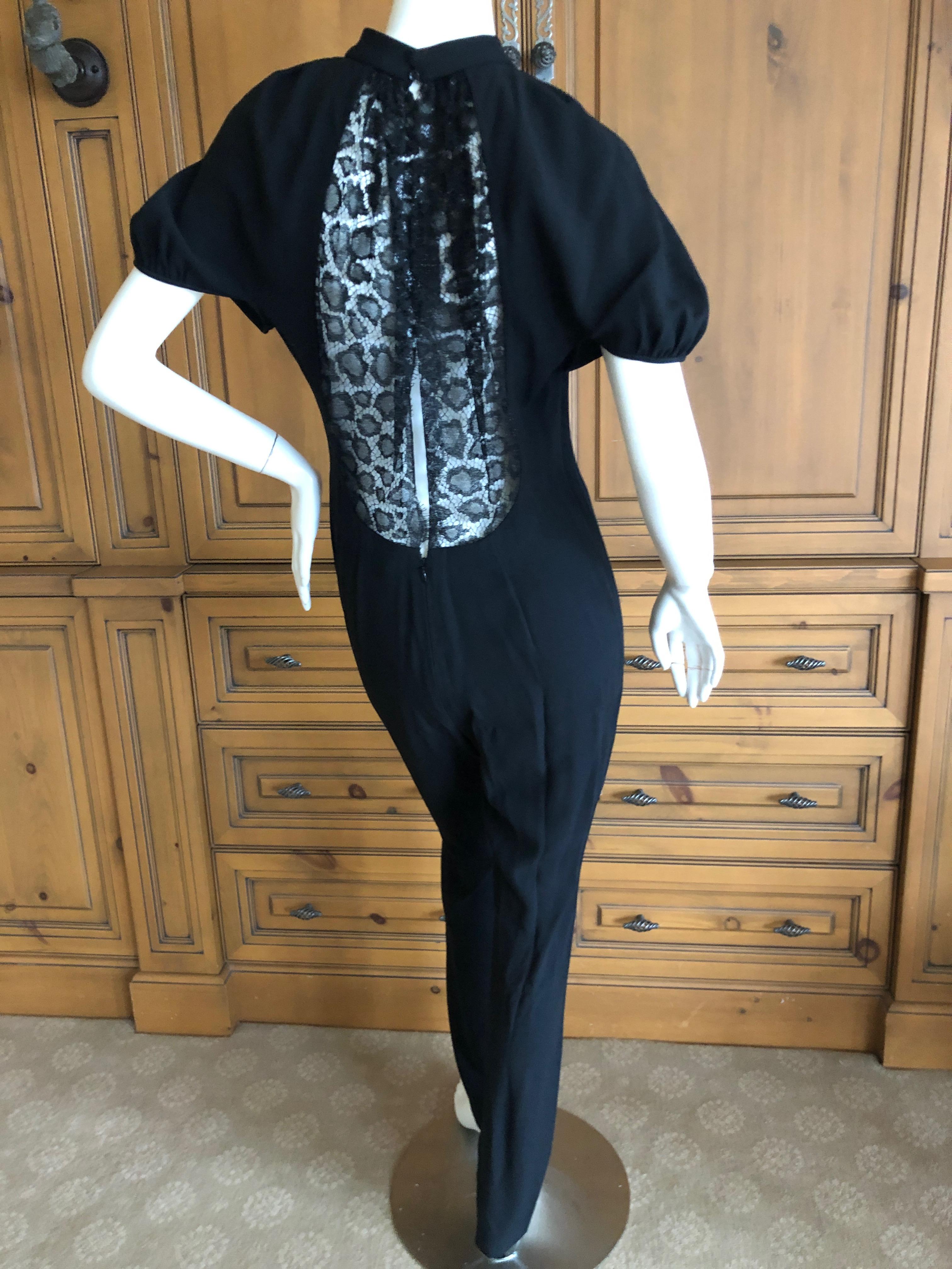 Women's Yves Saint Laurent by Tom Ford Black Jumpsuit with Sheer Black Lace Back For Sale