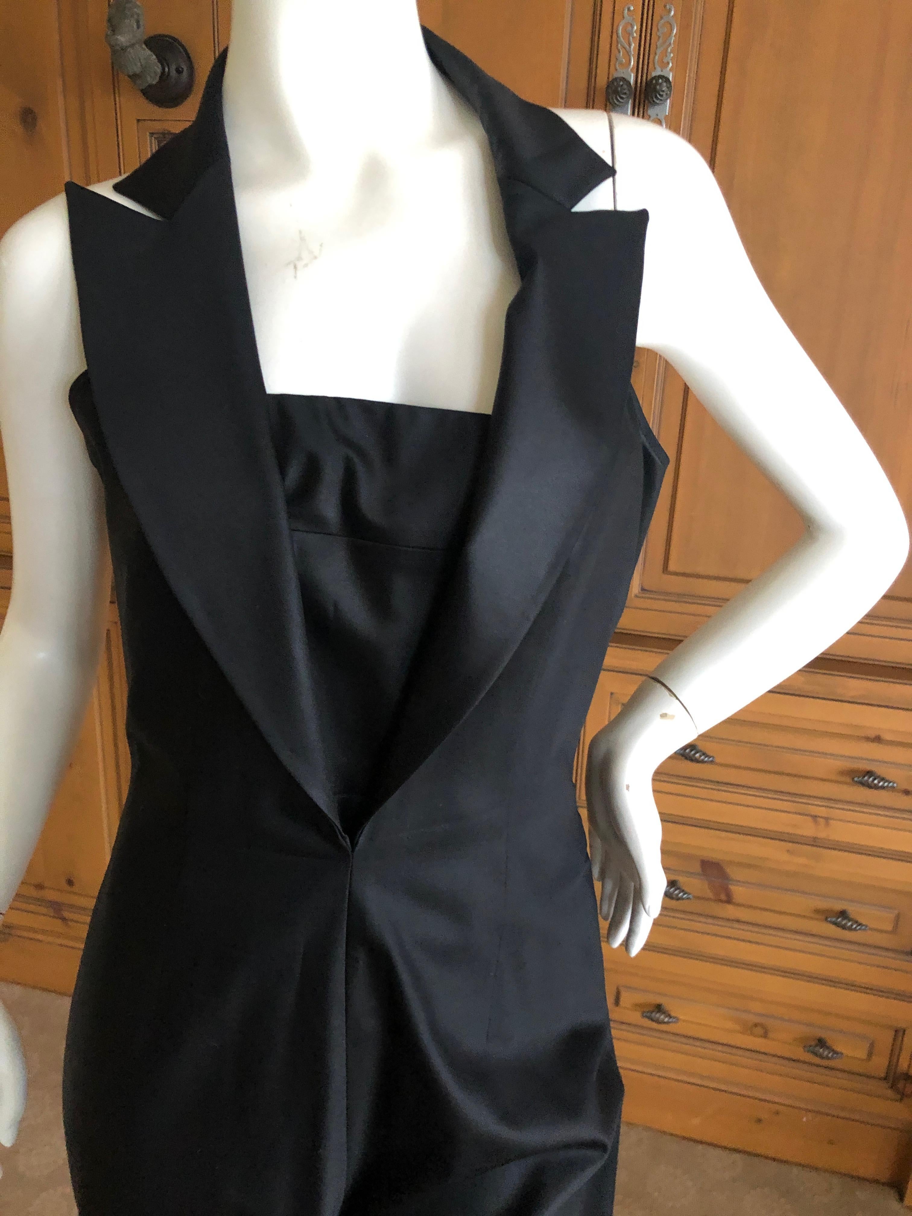 Thierry Mugler Couture Elegant Vintage 1980's Black Peak Lapel Tuxedo Jumpsuit For Sale 1